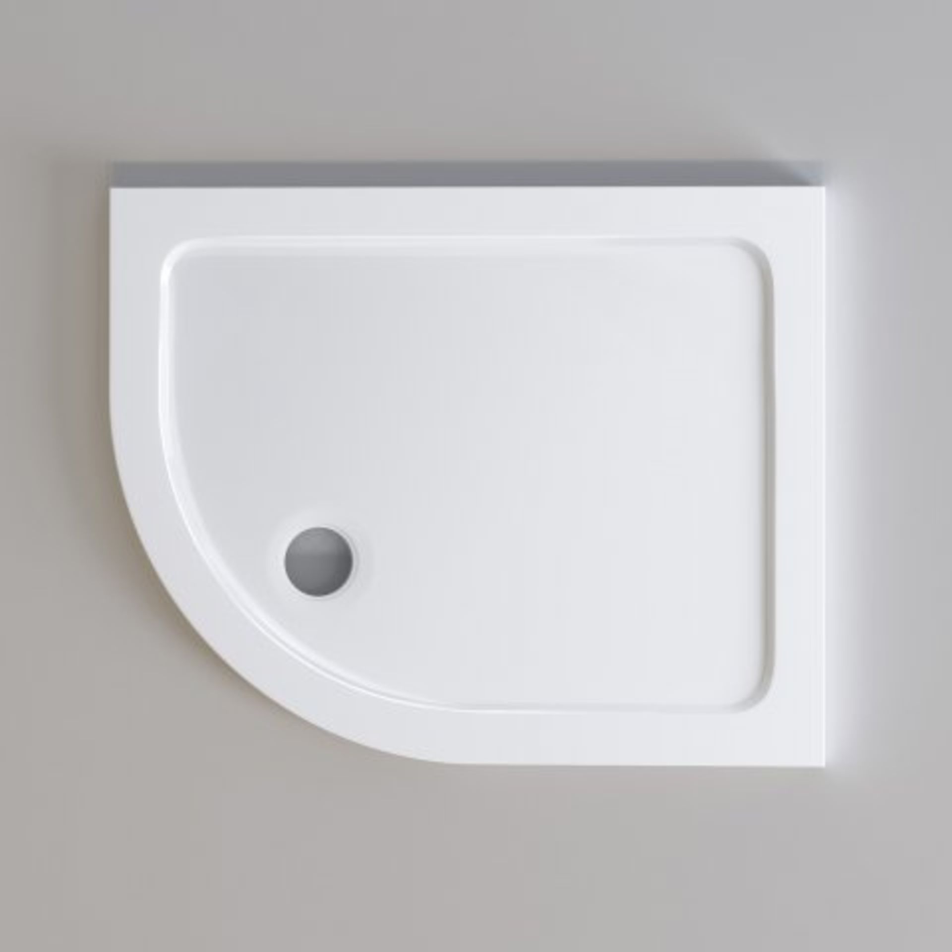 (H54) 1000x800mm Offset Quadrant Ultraslim Stone Shower Tray - Left. RRP £249.99. Designed and - Image 2 of 2