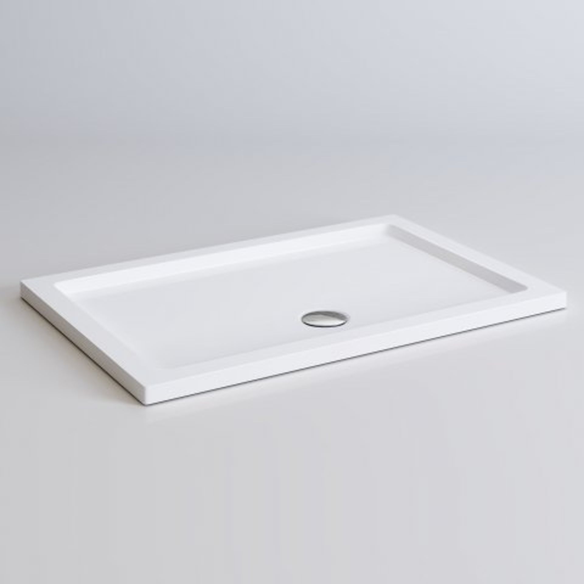 (H51) 1200x800mm Square Lightweight PU Shower Tray. RRP £197.99. Strong & Slimline low profile