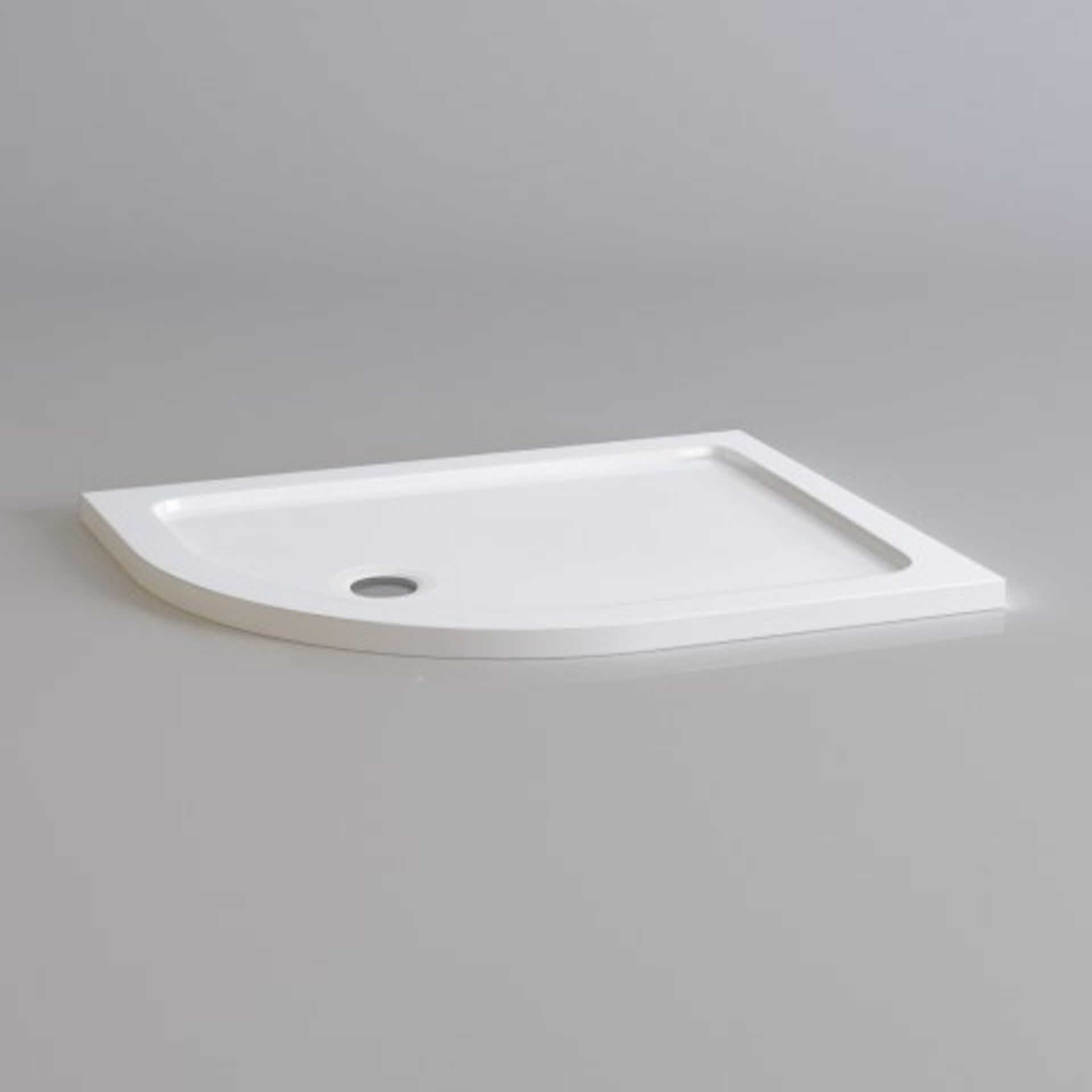 (H54) 1000x800mm Offset Quadrant Ultraslim Stone Shower Tray - Left. RRP £249.99. Designed and