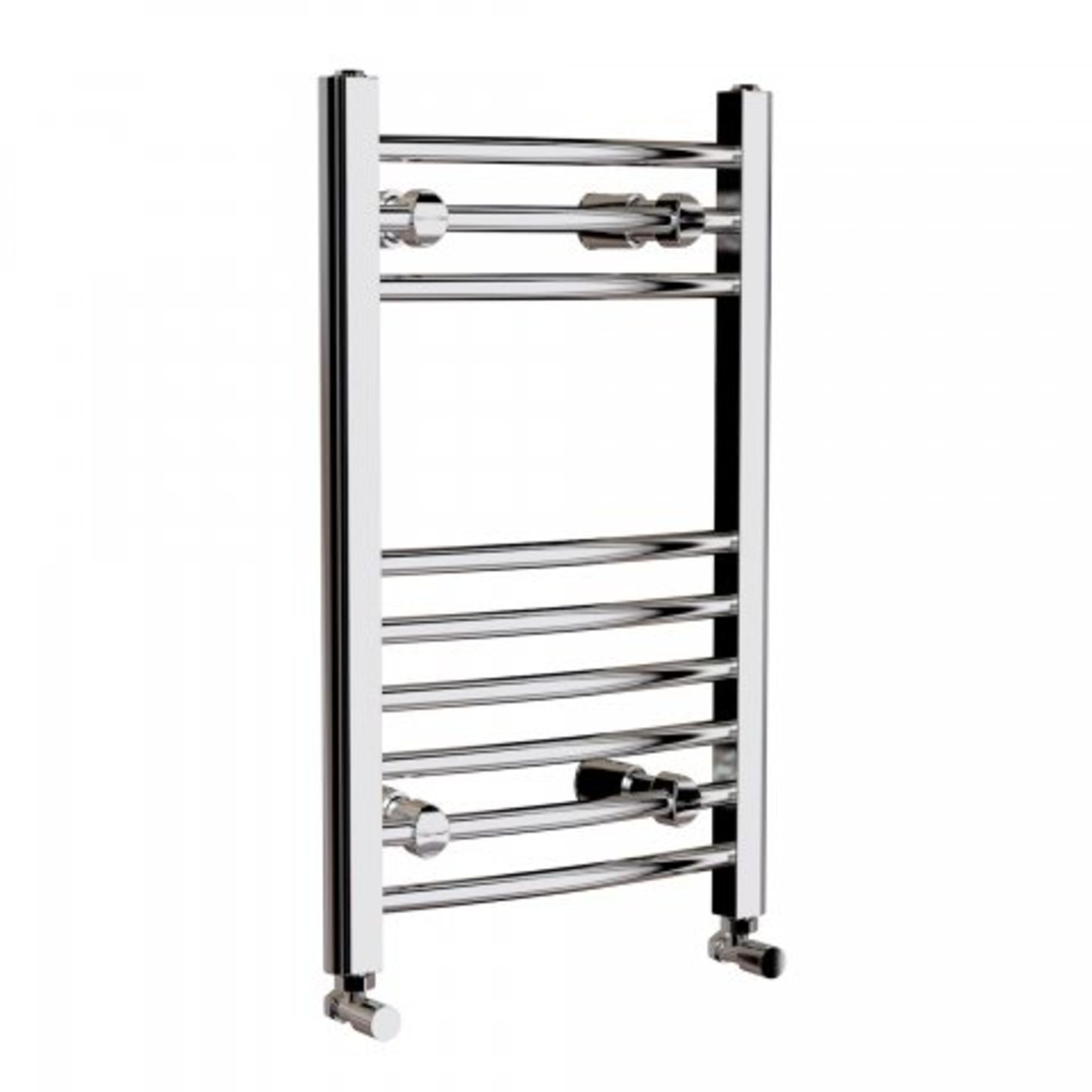 (H15) 650x400mm - 20mm Tubes - Chrome Curved Rail Ladder Towel Radiator - Nancy. Our Nancy 650x400mm - Image 4 of 4