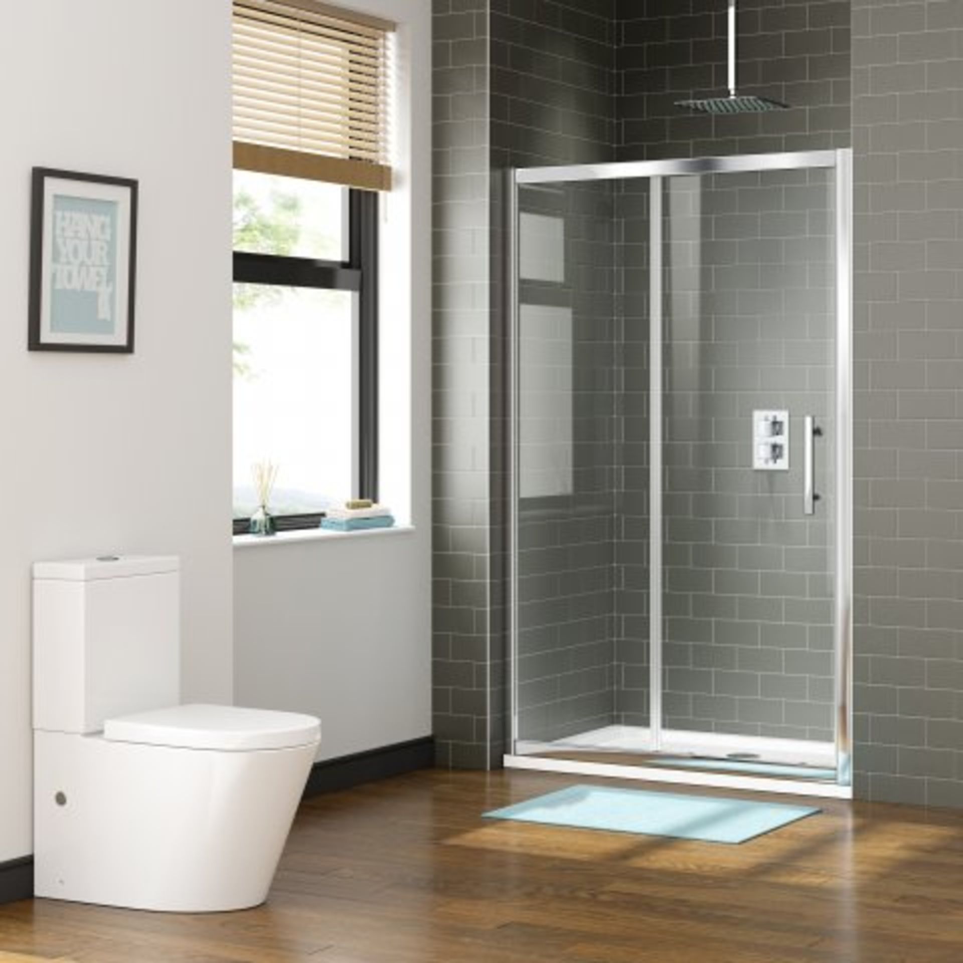 (H27) 1000mm - 8mm - Premium EasyClean Sliding Shower Door. RRP £299.99. Premium Design Our - Image 2 of 3