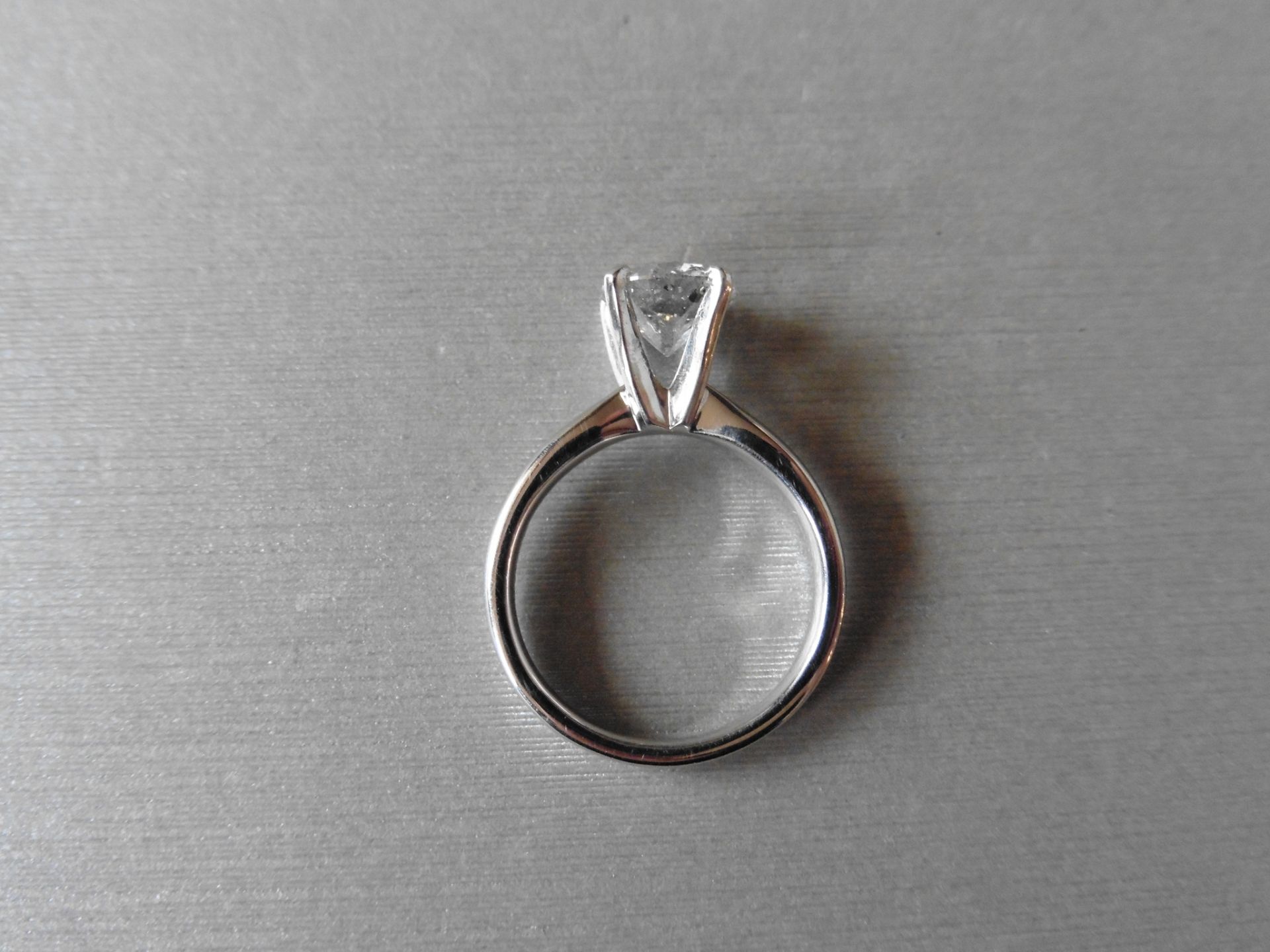 1.17ct diamond solitaire ring. Brilliant cut diamond, I colour, i1 clarity. Set in 18ct white gold - Image 2 of 3