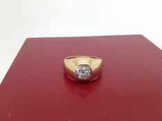 GENTS DIAMOND 1.02ct SOLITAIRE RING 18K GOLD WITH DIAMOND REPORT & VALUATION VINTAGE 1970s ONE OWNER