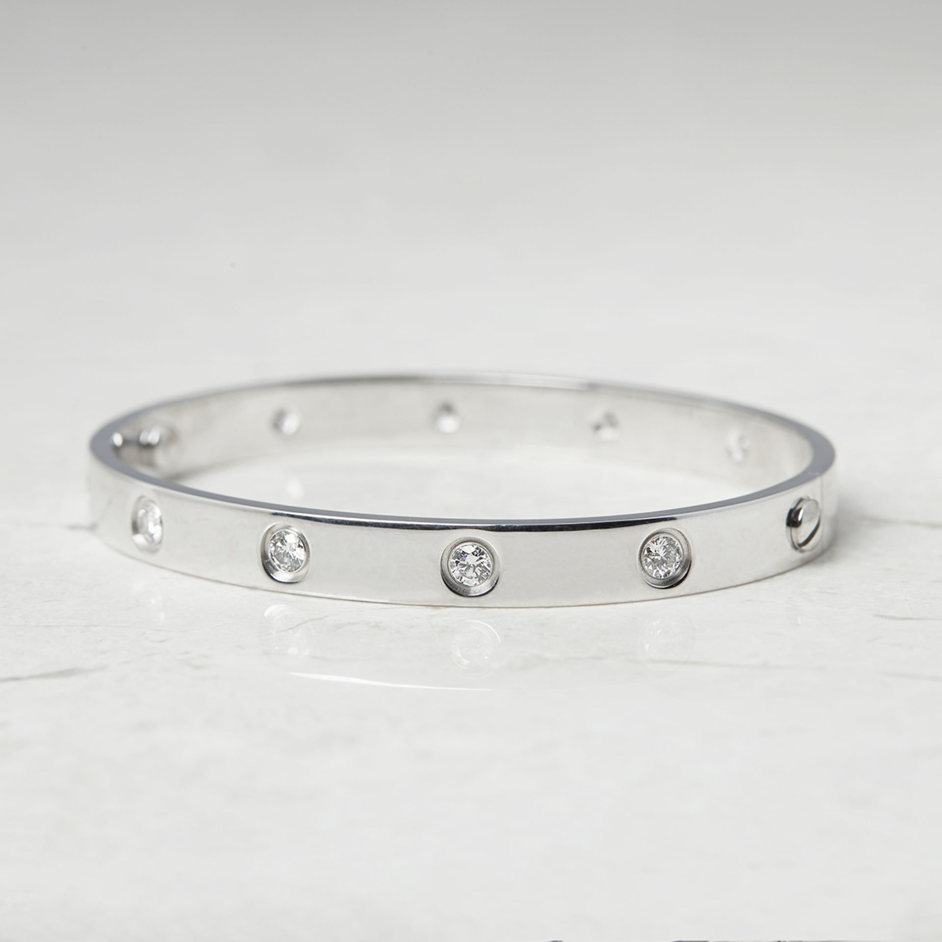 Cartier, 18k White Gold 10 Diamond Love Bracelet B6040717 - Image 3 of 8