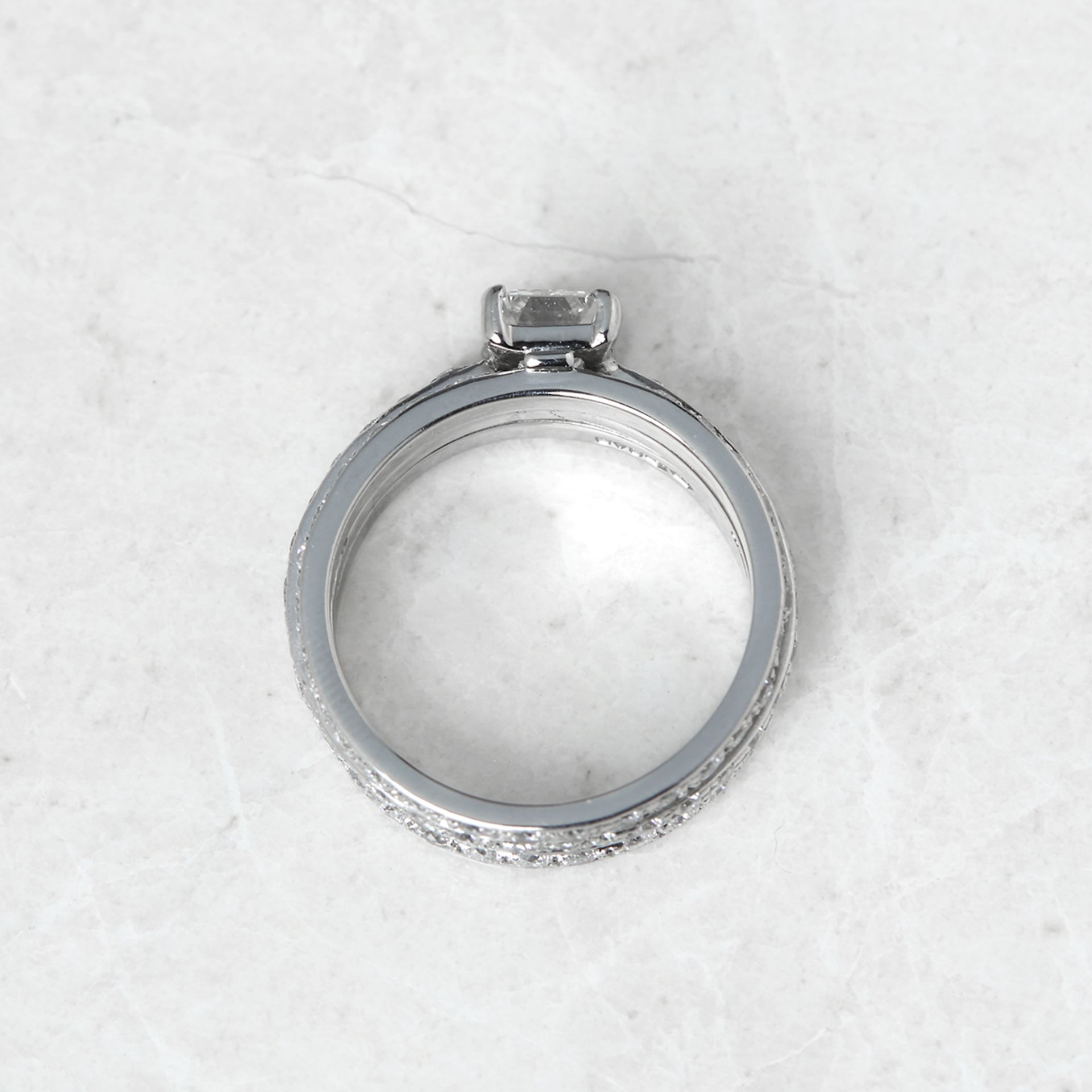Unbranded, Platinum 0.94ct Emerald Cut Diamond Three Row Full Eternity Ring - Image 5 of 10