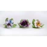 VINTAGE ADDERLEY PORCELAIN FLORAL MENU HOLDERS 20TH C.