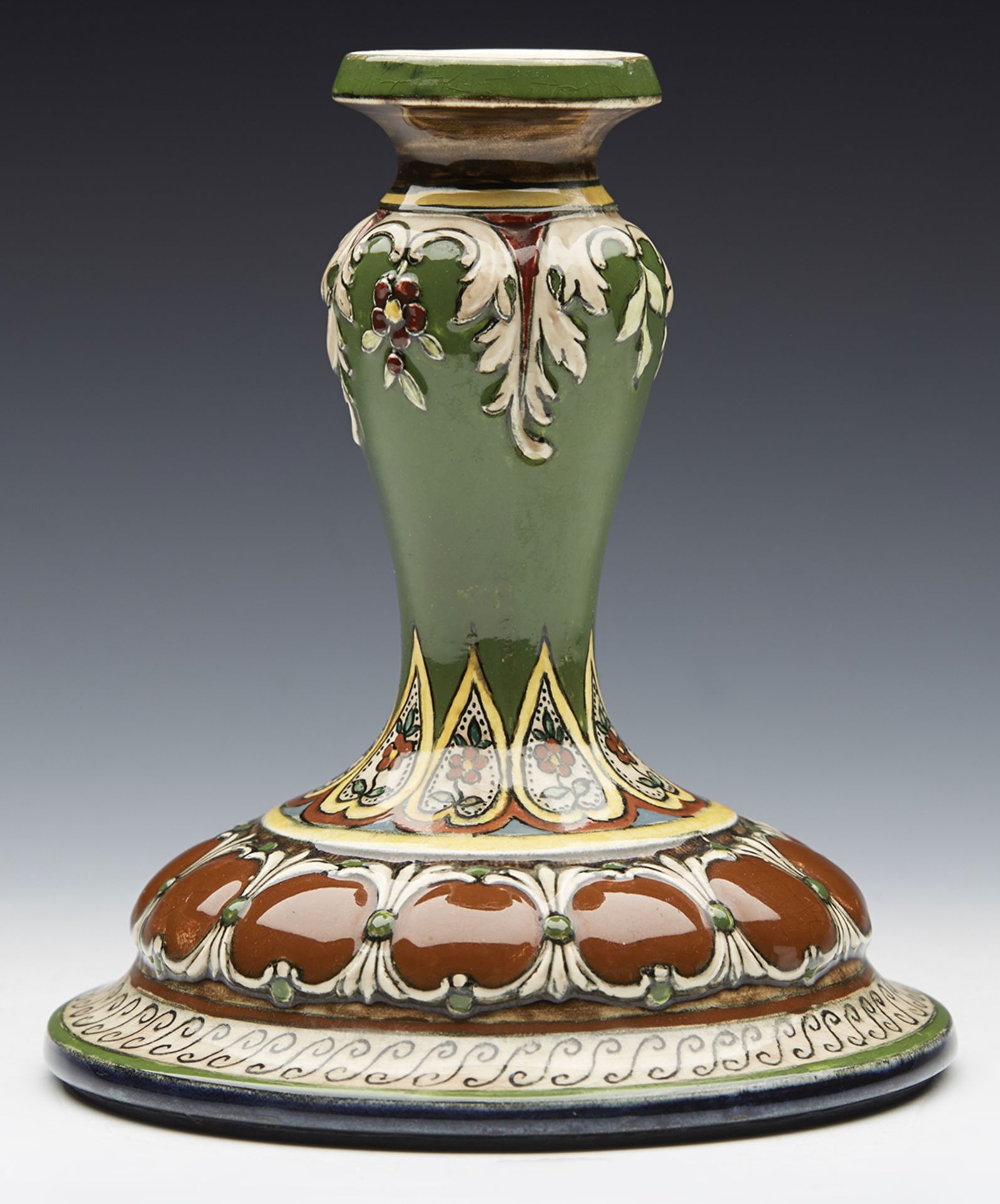 ART NOVEAU ROYAL BONN OLD DUTCH CANDLESTICK C.1900 - Image 3 of 15