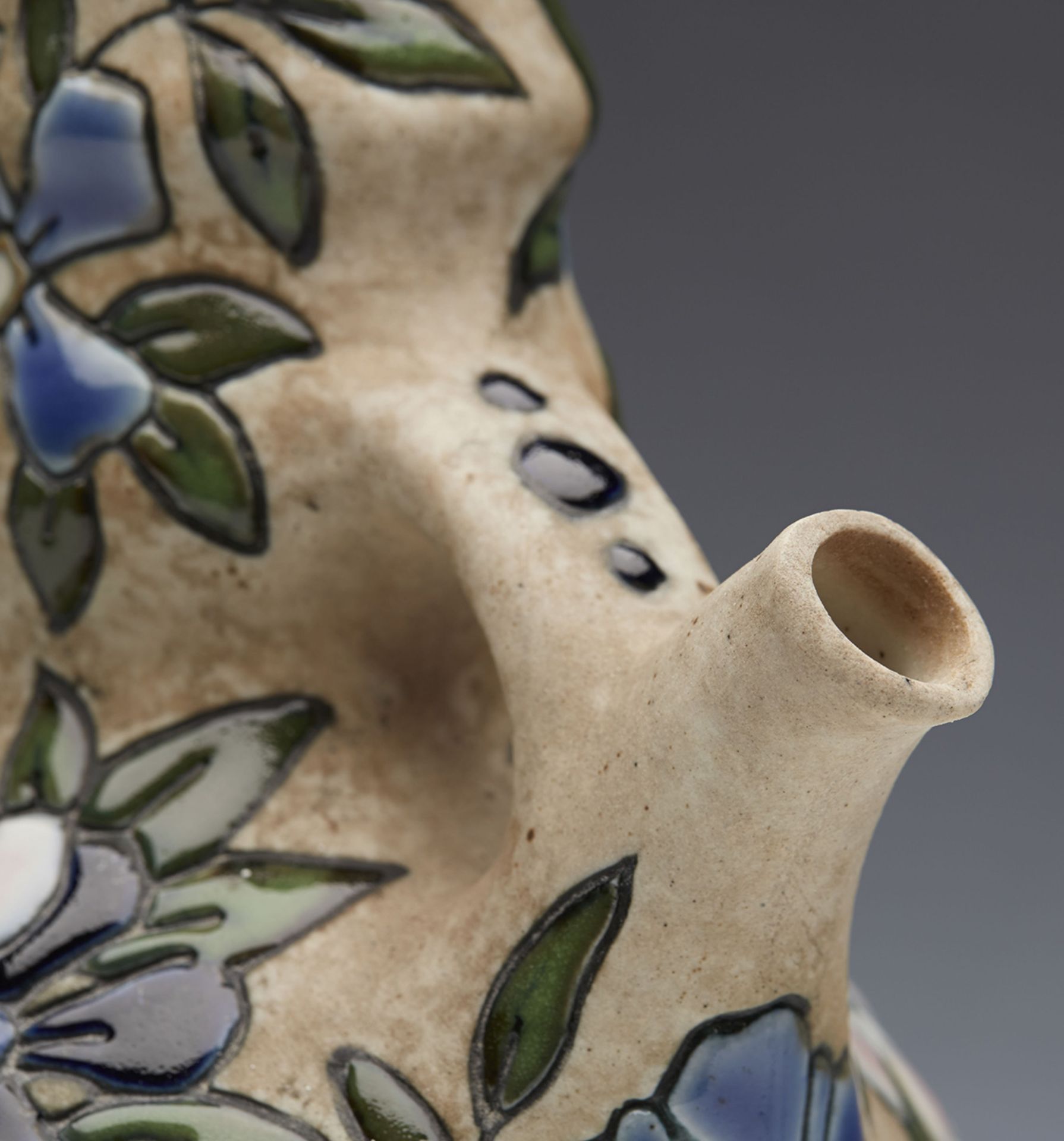 ART POTTERY ISLAMIC STYLE CZECH AHMPHORA FLORAL EWER c.1920 - Image 5 of 8