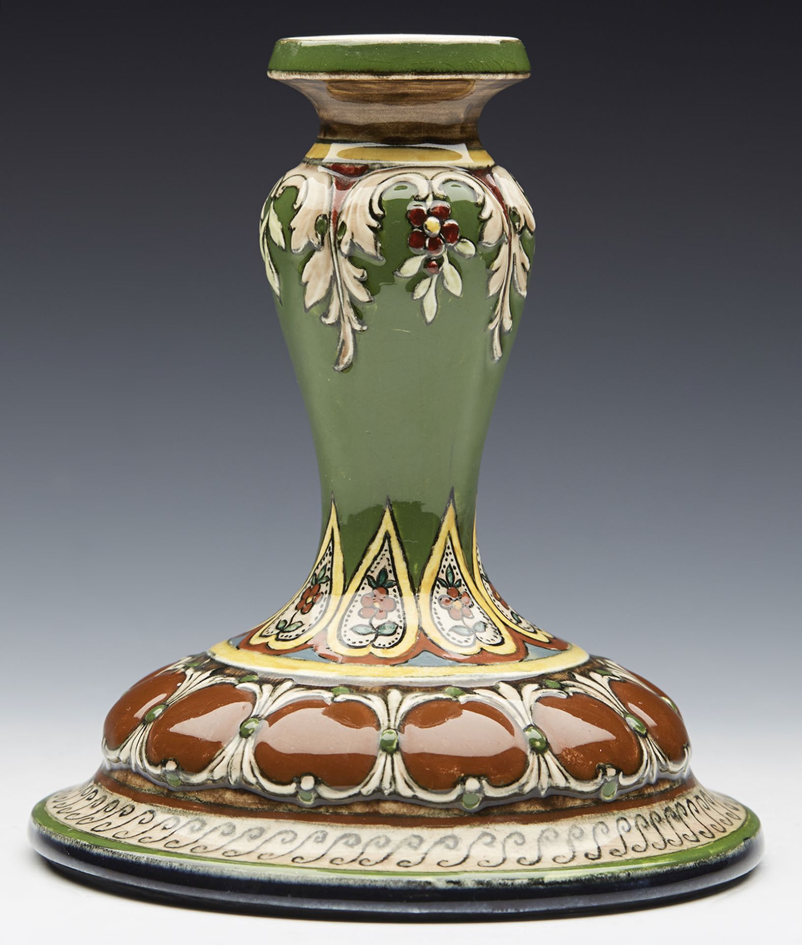 ART NOVEAU ROYAL BONN OLD DUTCH CANDLESTICK C.1900 - Image 9 of 15