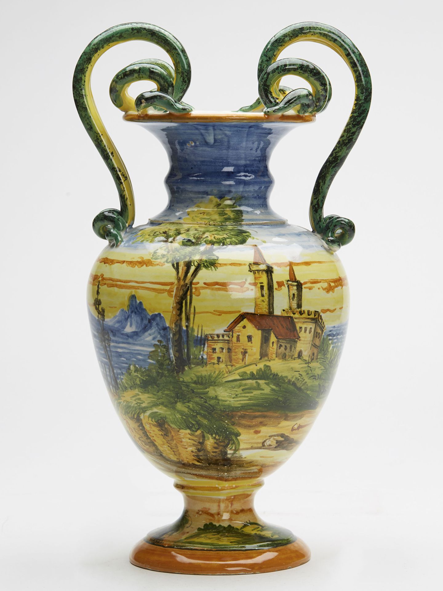 ANTIQUE ITALIAN CANTAGALLI? MAIOLICA VASE 19/20TH C.