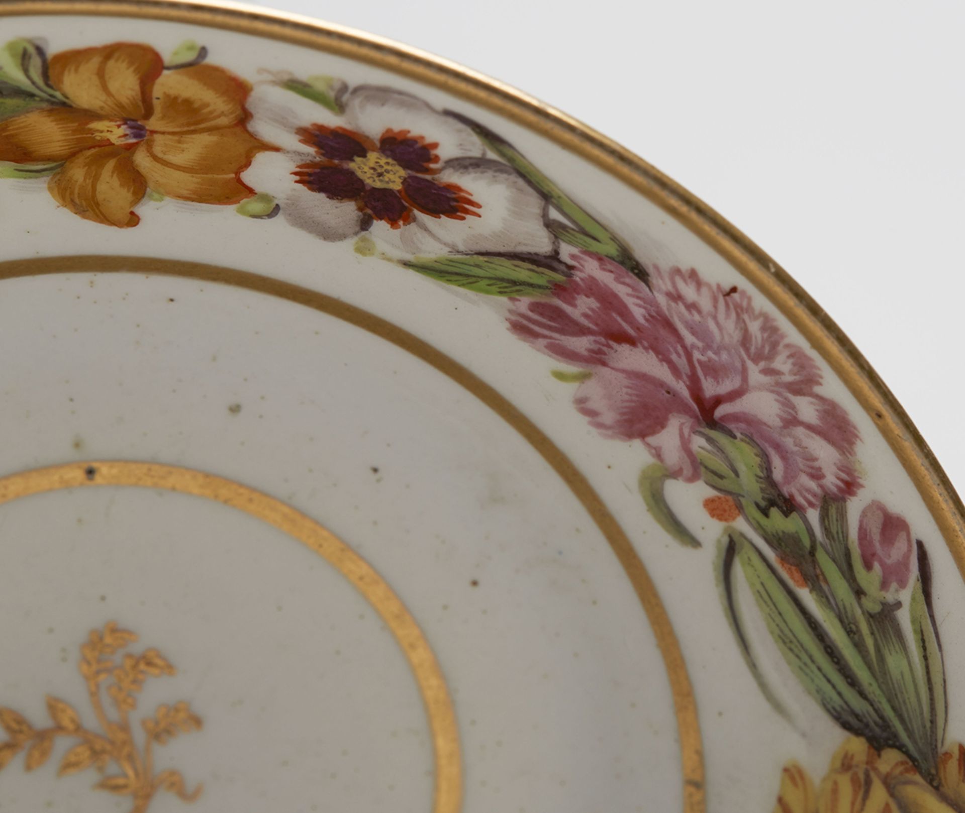 ANTIQUE FLORAL HAND PAINTED SAUCER C.1800 - Image 3 of 7