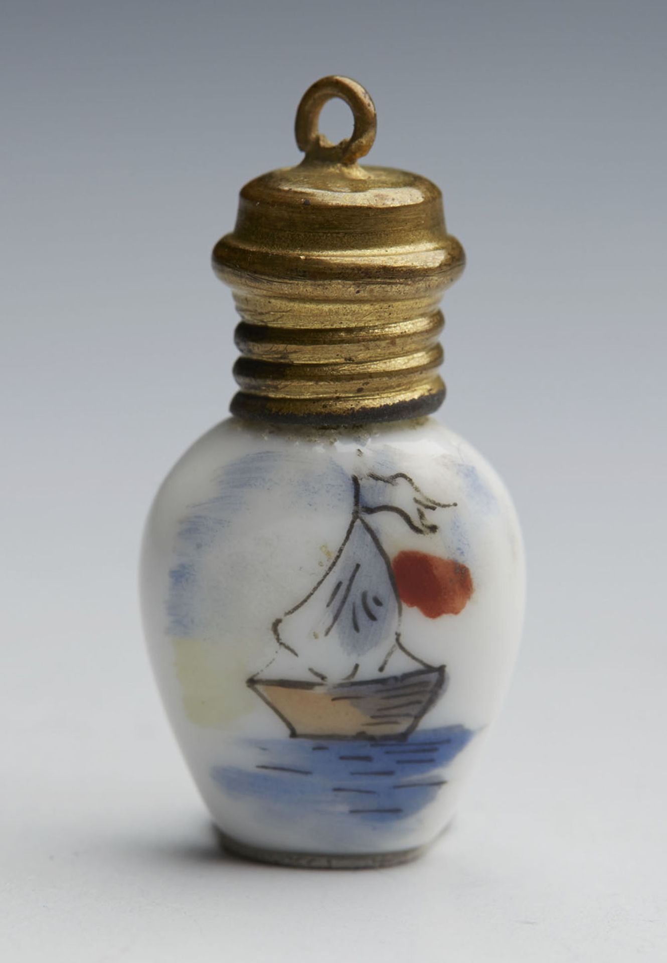 ANTIQUE MINIATURE SCENT BOTTLE WITH SAILING BOAT 19TH C. - Image 5 of 8