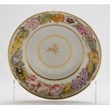 ANTIQUE FLORAL HAND PAINTED SAUCER C.1800