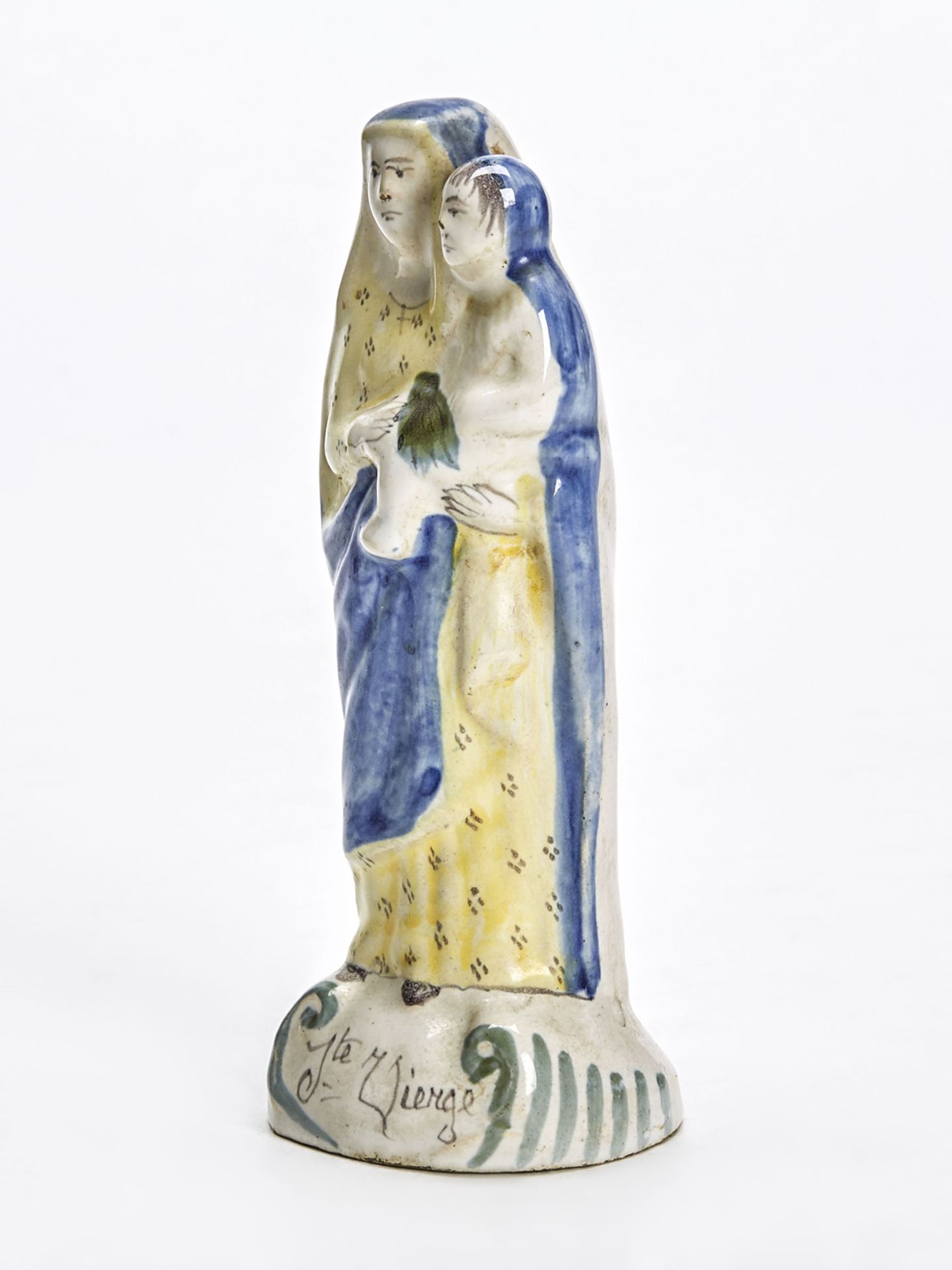 ANTIQUE FRENCH HENRIOT QUIMPER VIRGIN MARY FIGURE c.1900 - Image 5 of 7