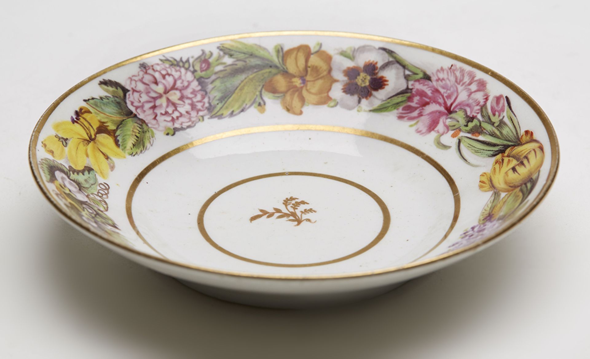 ANTIQUE FLORAL HAND PAINTED SAUCER C.1800 - Image 7 of 7