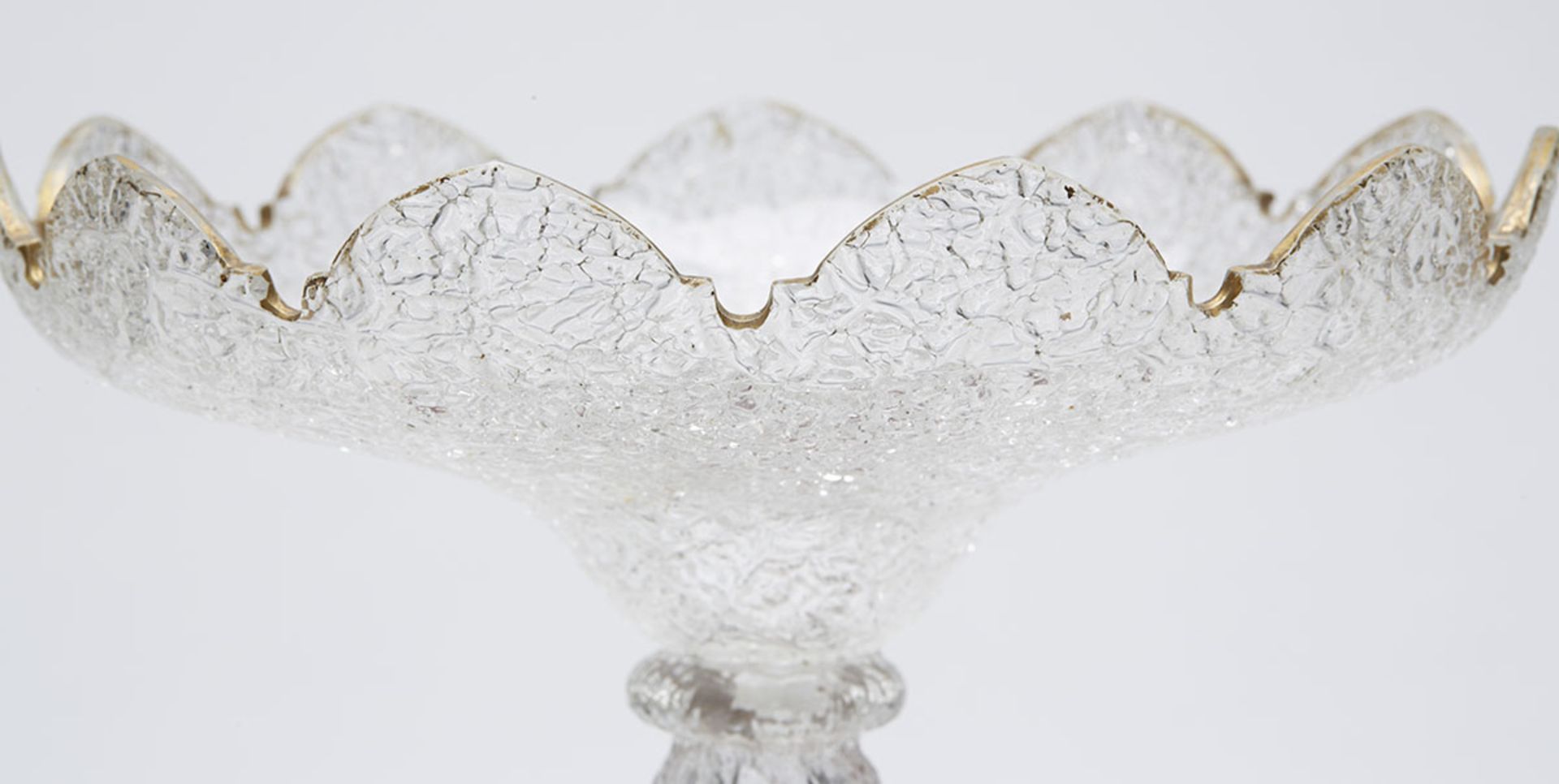 ANTIQUE PEDESTAL TAZZA WITH SNAKE APPLIED STEM 19TH C. - Image 3 of 8