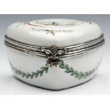 ANTIQUE FRENCH FAIENCE SCEAUX PAINTED FISHERMAN LIDDED BOX 18TH C.