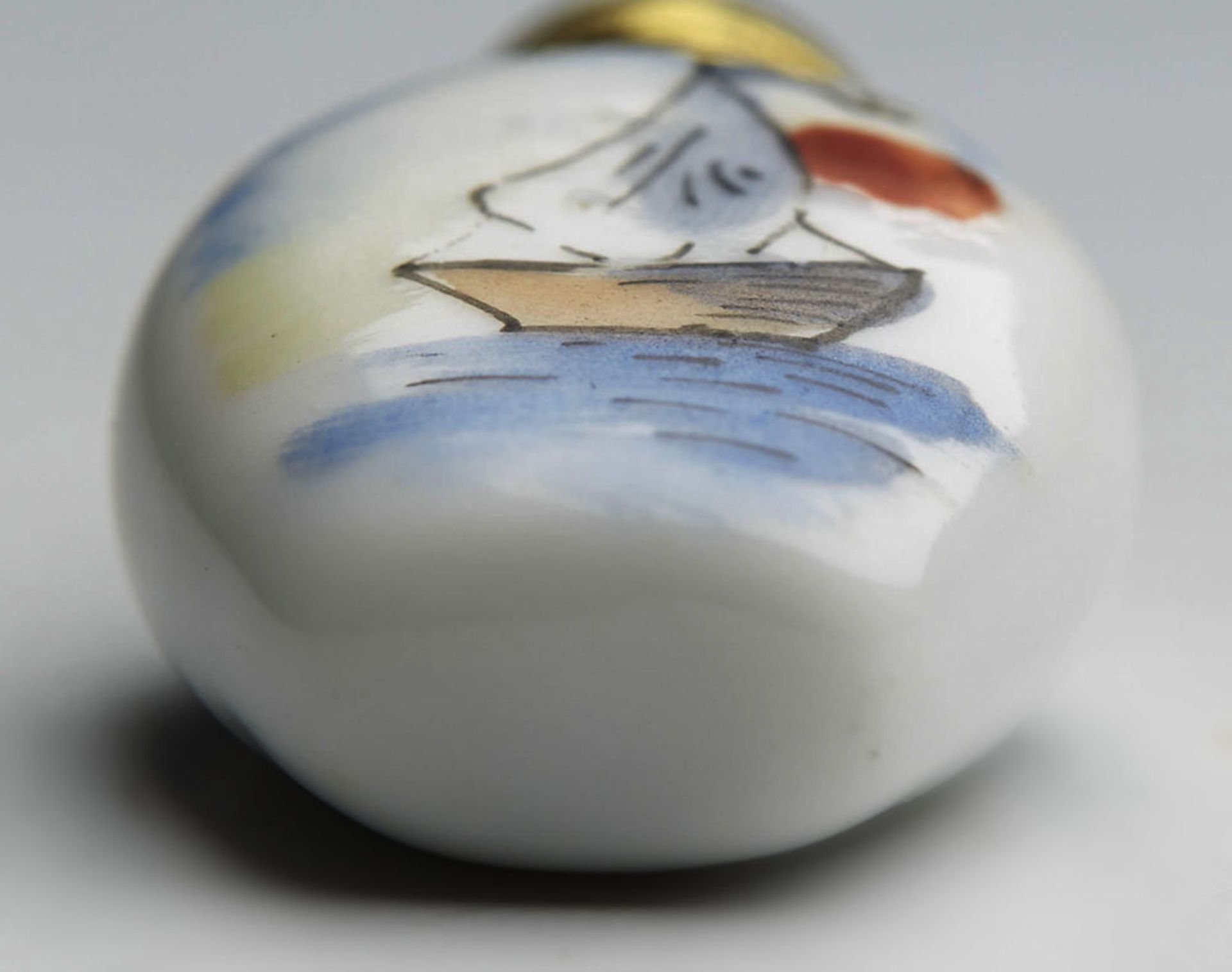 ANTIQUE MINIATURE SCENT BOTTLE WITH SAILING BOAT 19TH C. - Image 6 of 8