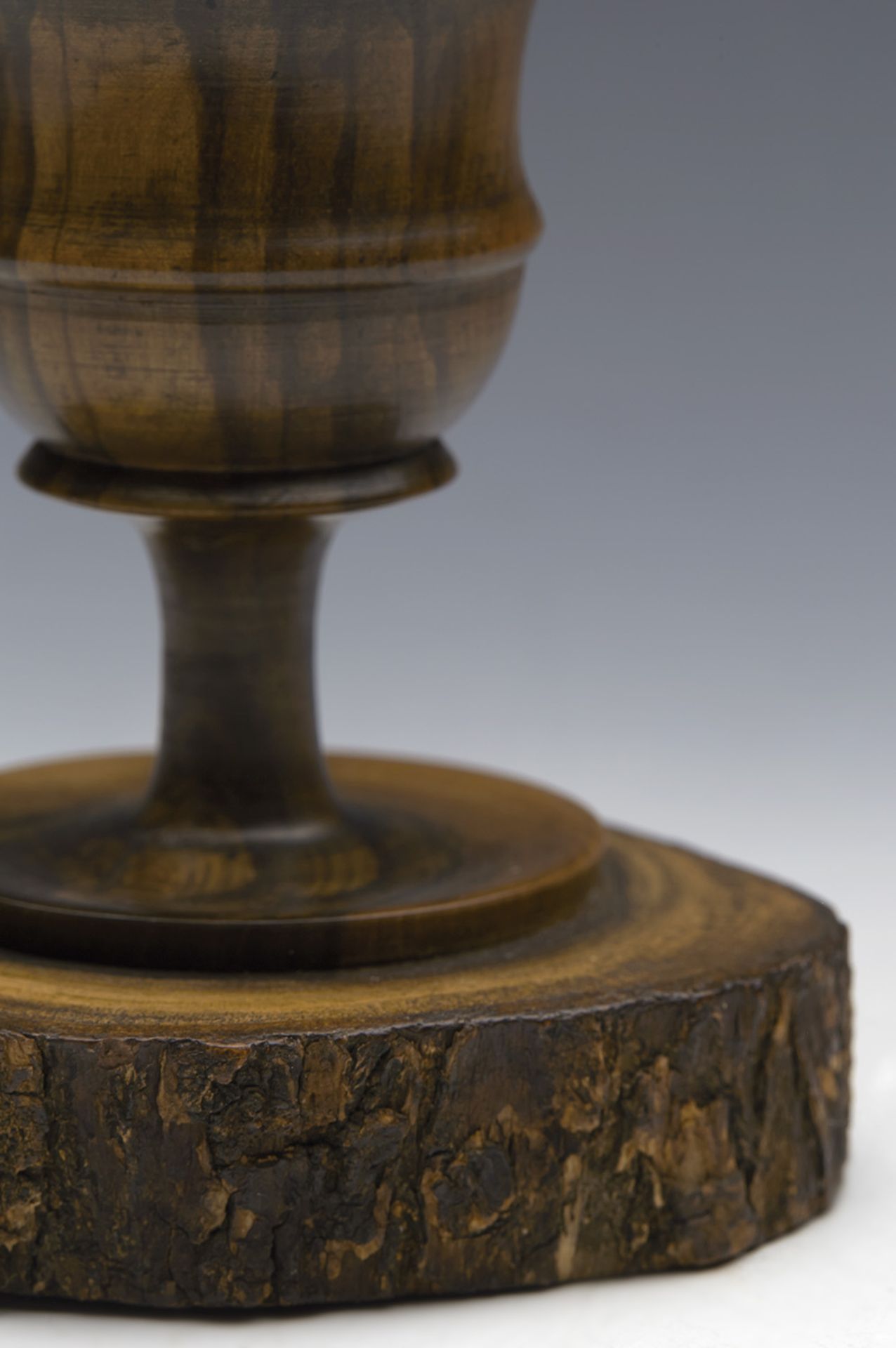 ANTIQUE FINELY HAND TURNED TREEN INKWELL 19TH C. - Image 5 of 7