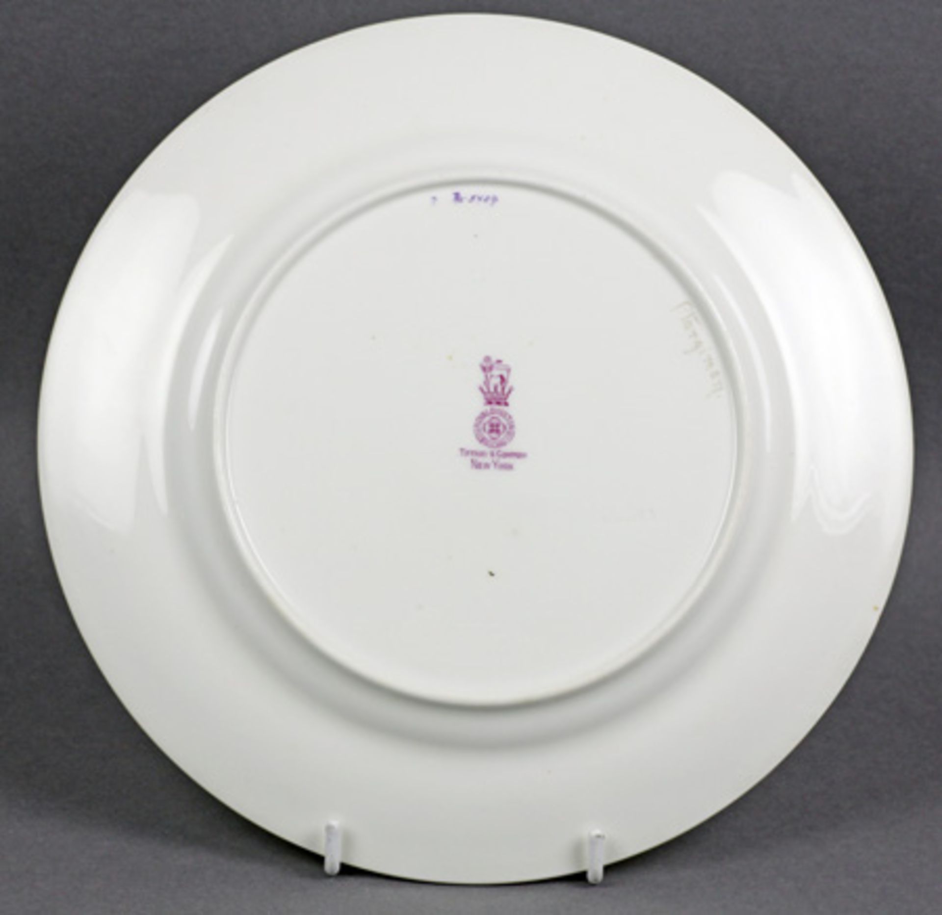ROYAL DOULTON PAINTED PTARMIGAN PLATE BY JOSEPH HANCOCK FOR TIFFANY C.1910 - Image 4 of 10