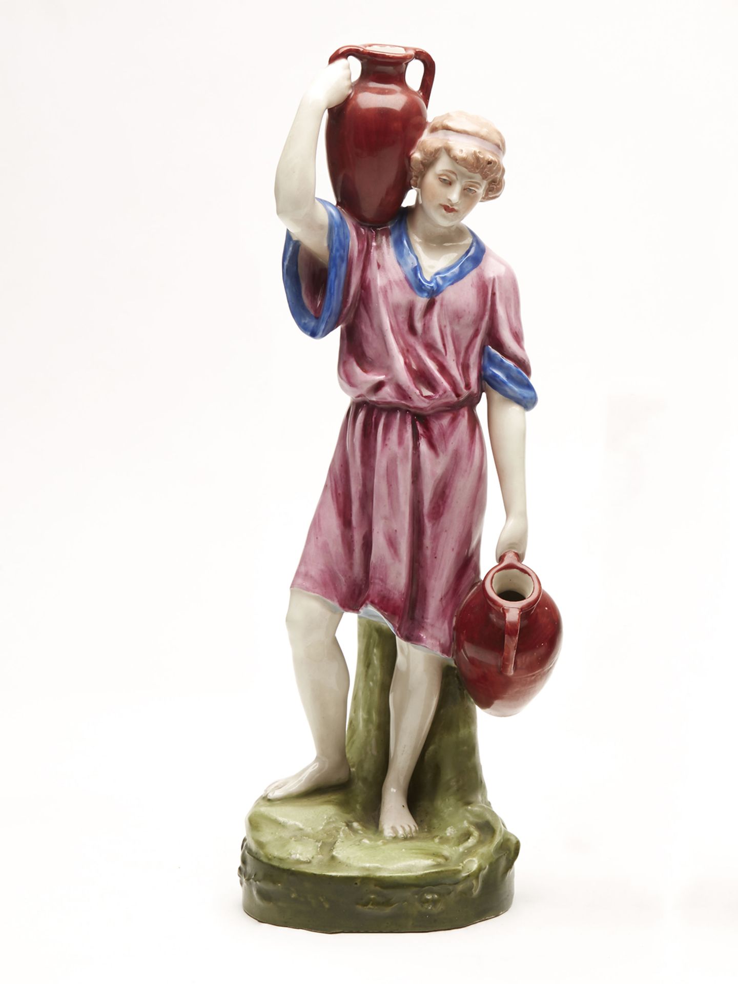 PAIR ANTIQUE ROYAL DUX PAINTED WATER CARRIER FIGURES c.1900 - Image 11 of 13