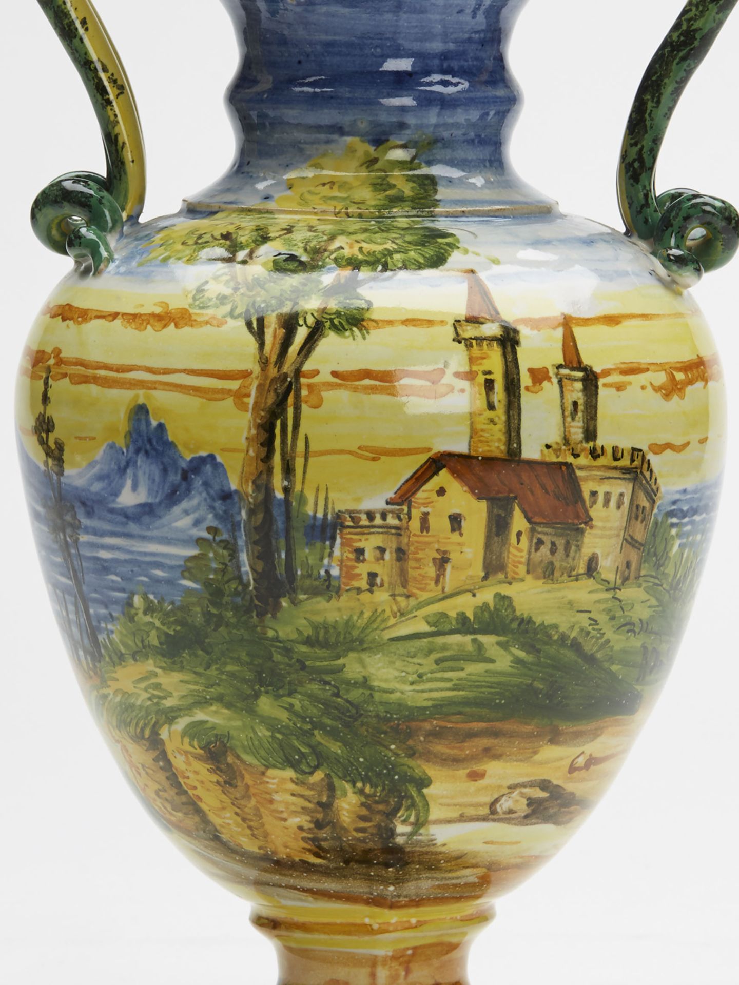 ANTIQUE ITALIAN CANTAGALLI? MAIOLICA VASE 19/20TH C. - Image 4 of 11