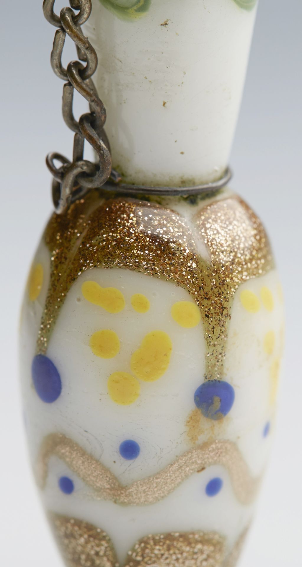 ANTIQUE VENETIAN WHITE GLASS SCENT BOTTLE 19TH C. - Image 8 of 11