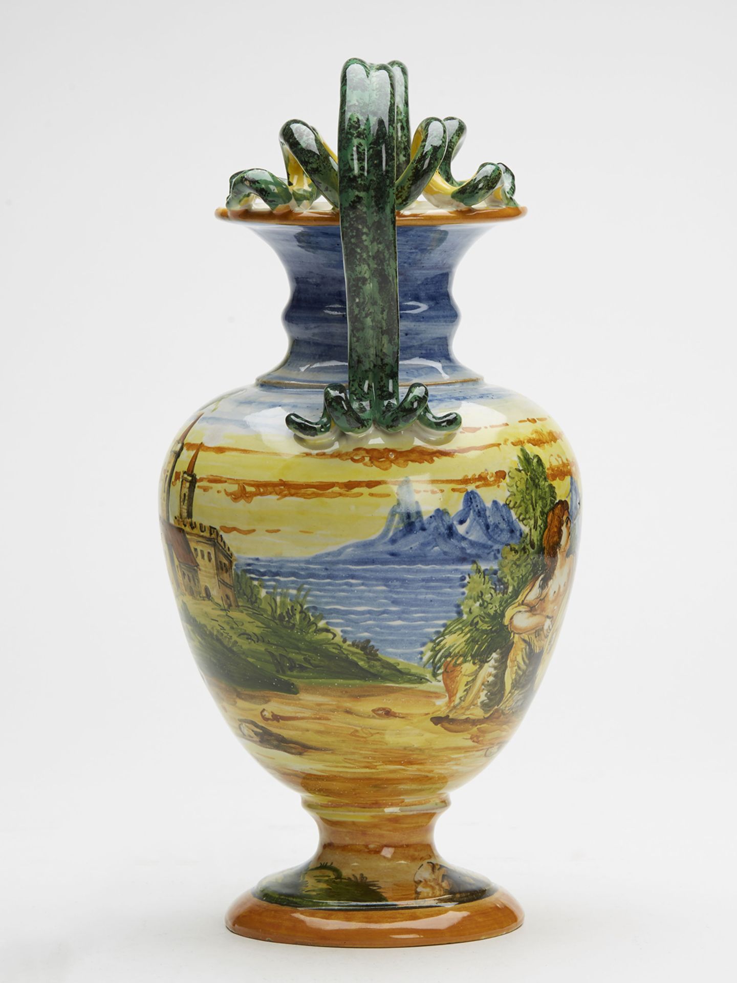 ANTIQUE ITALIAN CANTAGALLI? MAIOLICA VASE 19/20TH C. - Image 3 of 11