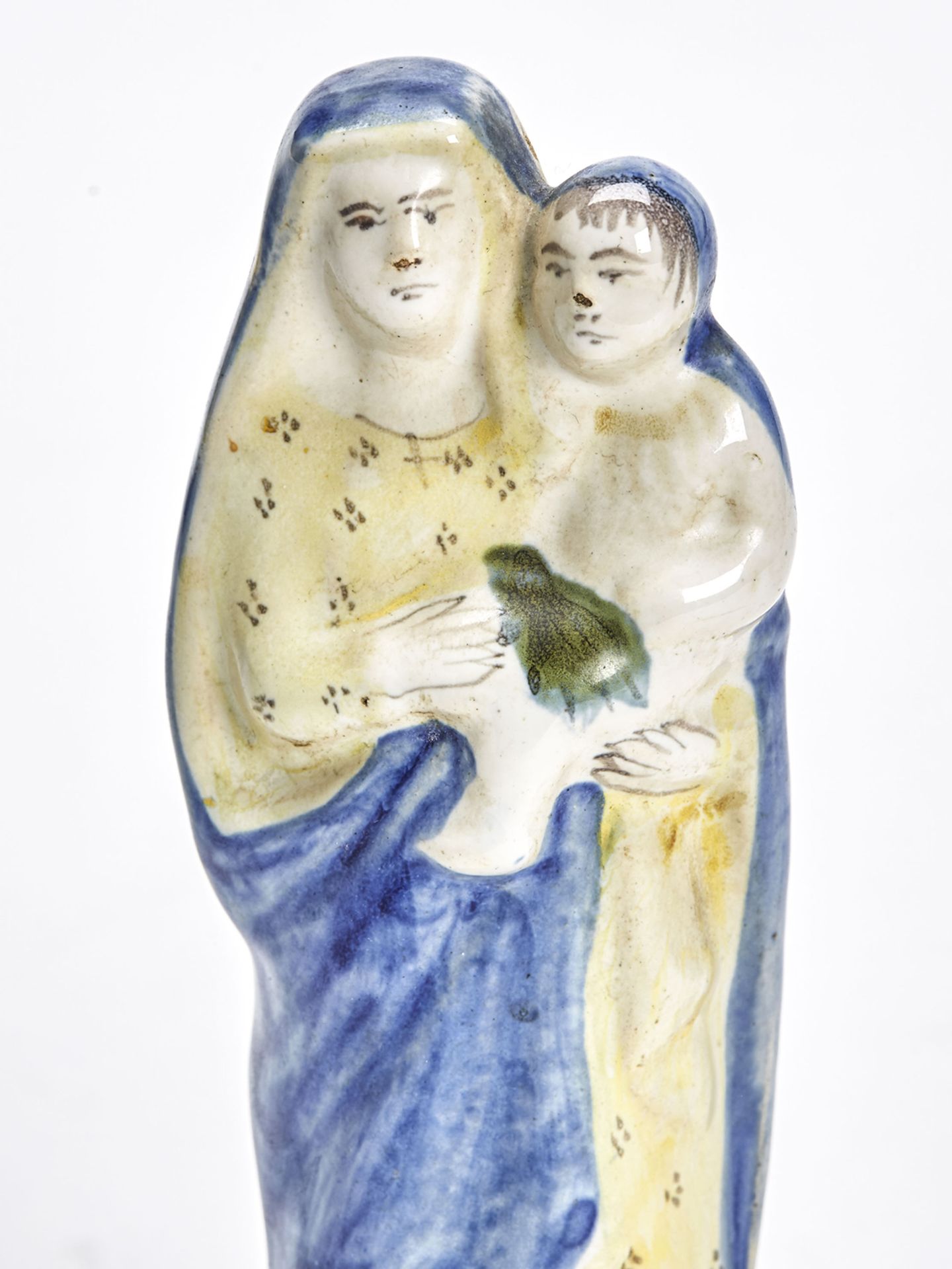 ANTIQUE FRENCH HENRIOT QUIMPER VIRGIN MARY FIGURE c.1900 - Image 2 of 7