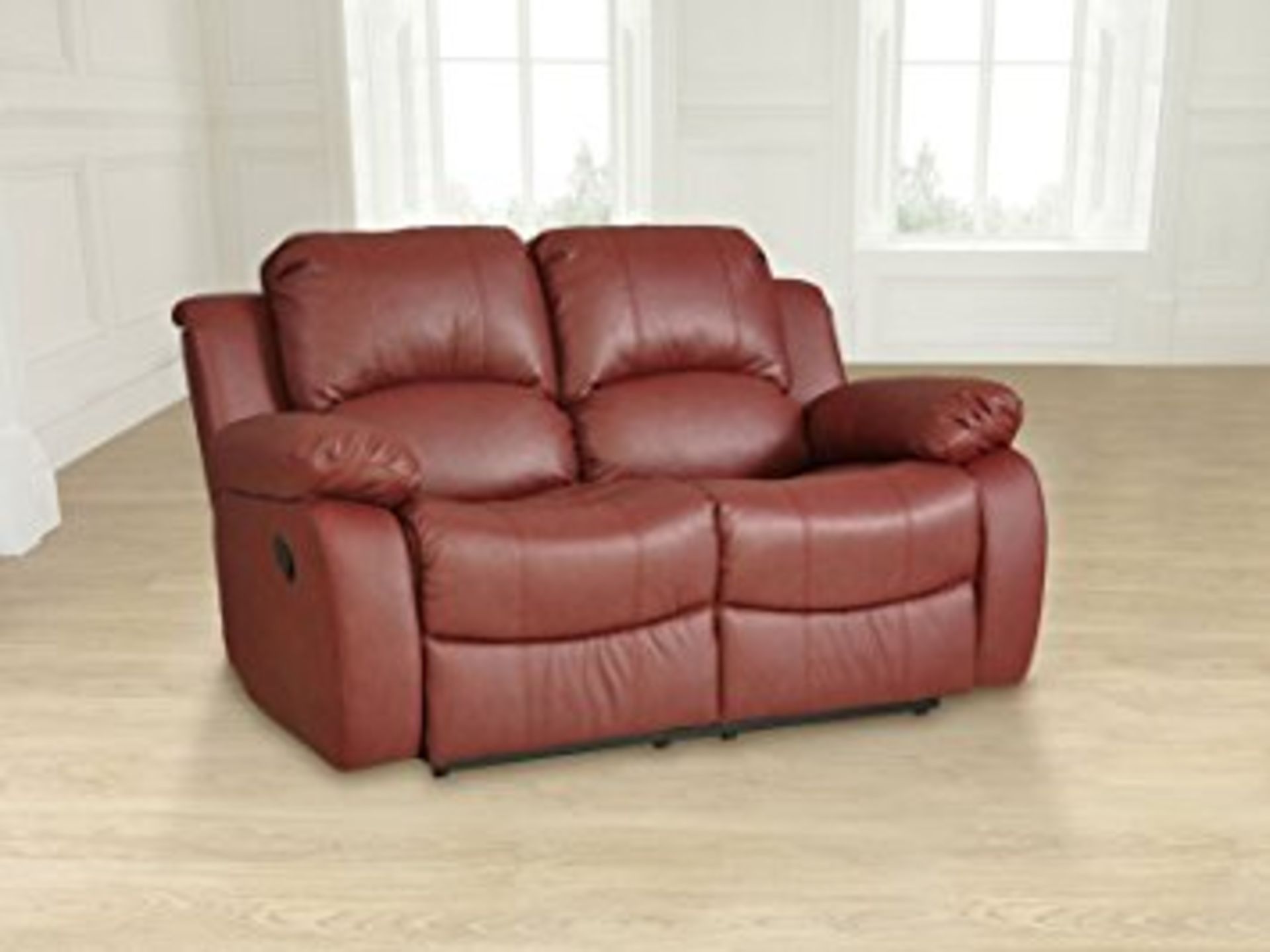 Brand new boxed direct from the manufacturers supreme valance burgandy leather 2 seater reclining