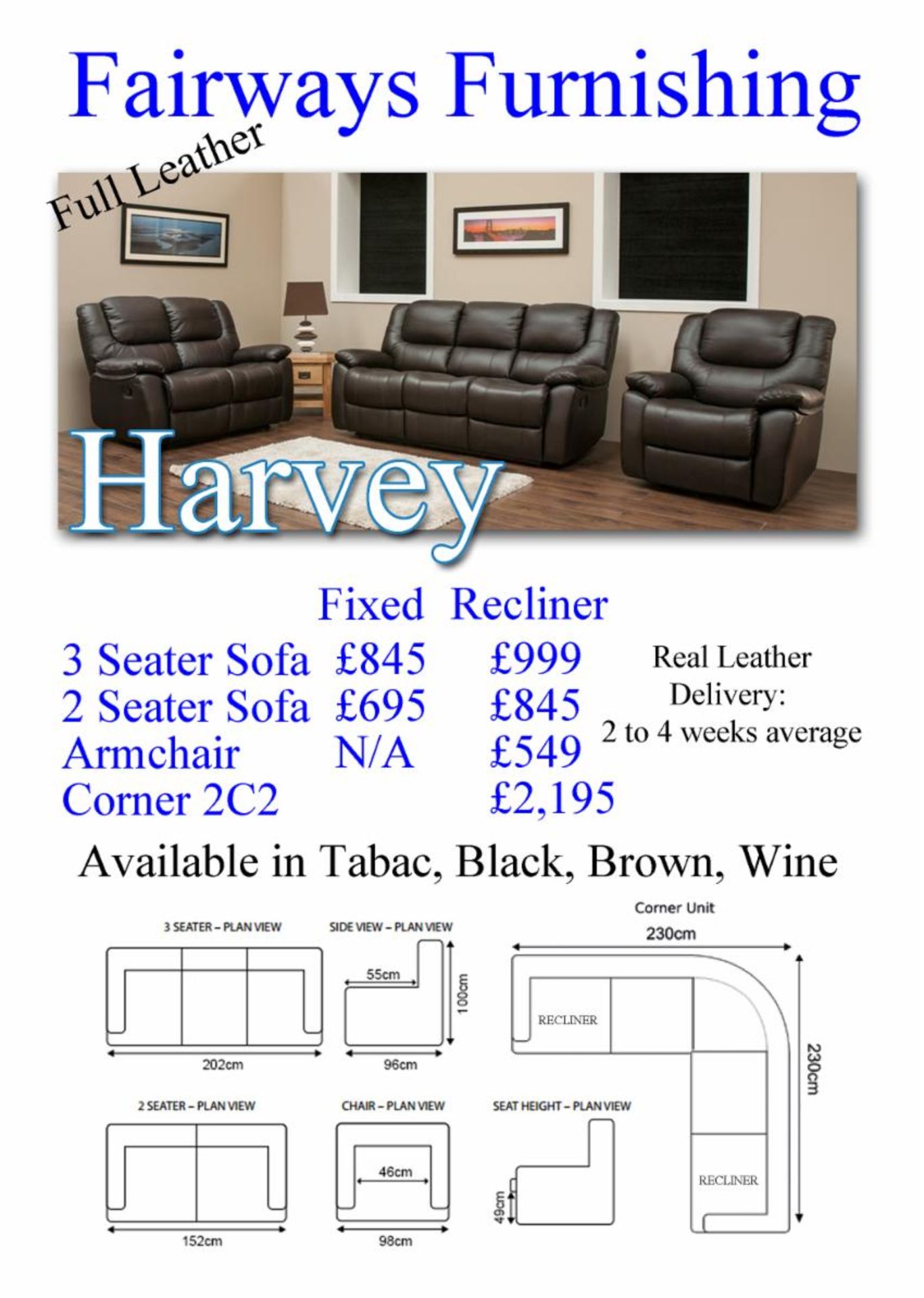 Brand new boxed direct from the manufacturers Harvard 3 seater plus 2 arm chairs in full top grade - Image 2 of 2