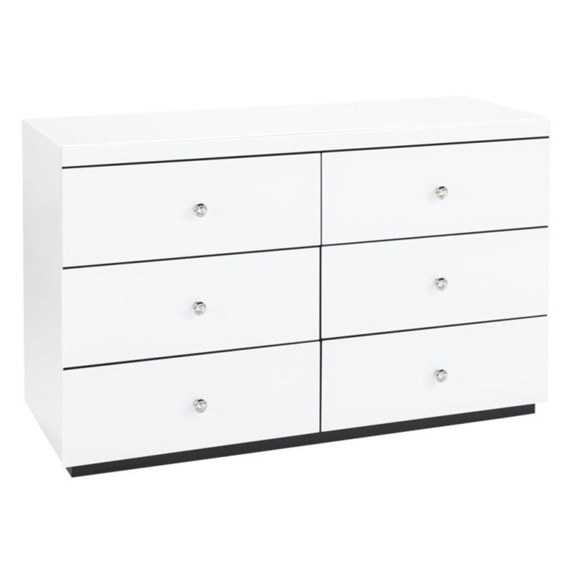 Brand new direct from the manufacturers the shard glass diamond pearl cream 3 + 3 drawer chest, made - Image 2 of 2