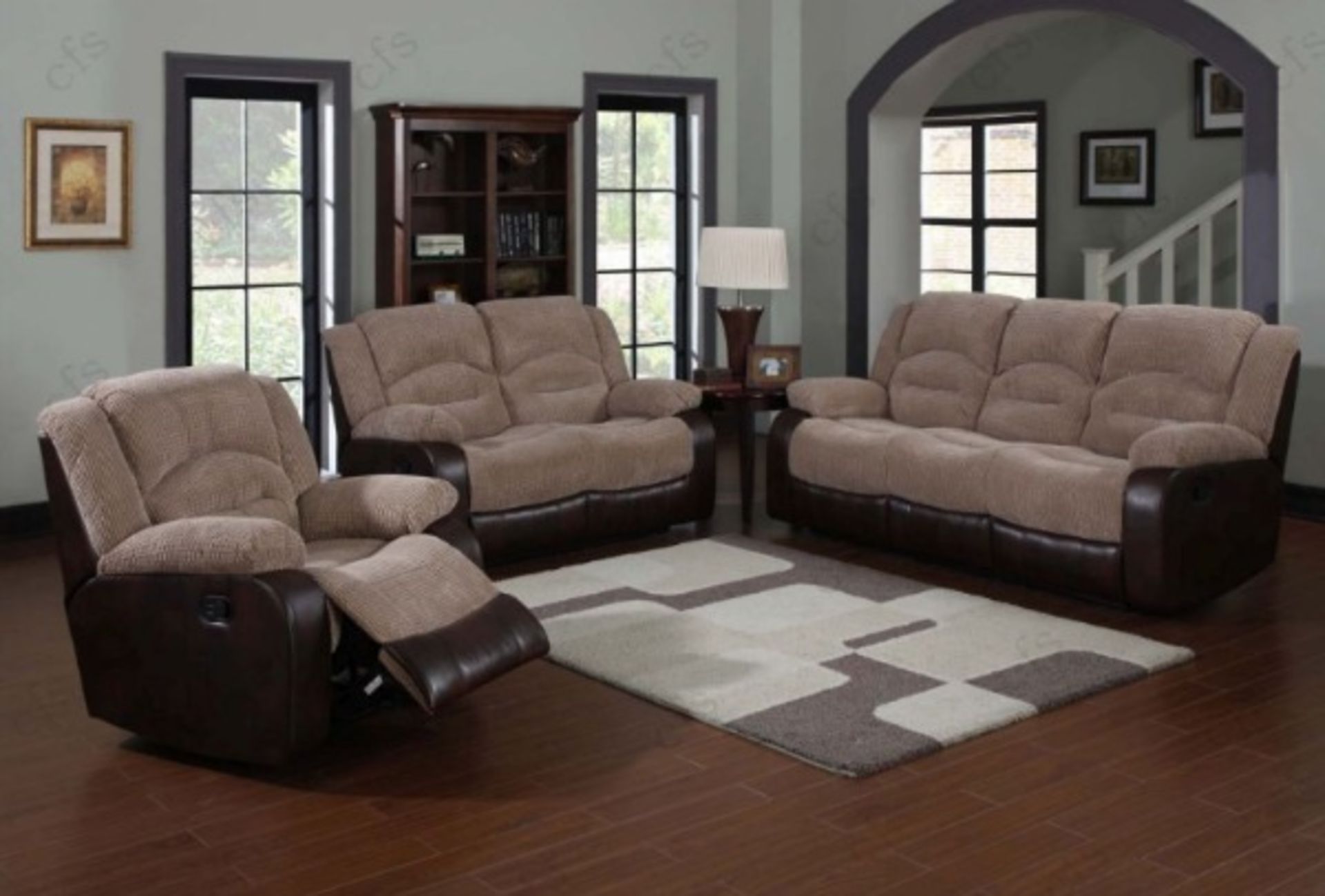 Brand new direct from the manufacturers Morrocco 3 seater reclining sofa plus 2 seater arm chair