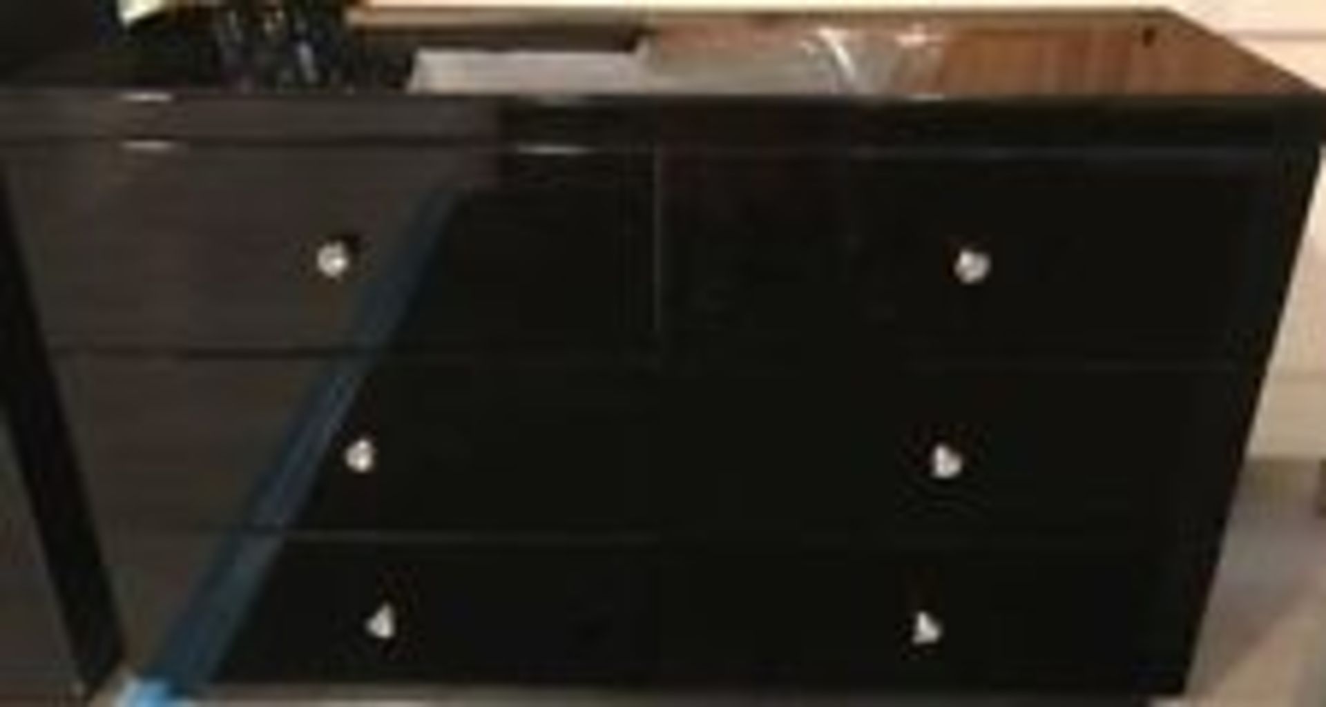 Brand new direct from the manufacturers the shard glass diamond black 3 + 3 drawer chest, made