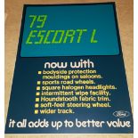 3 x Vintage Retro 1970's Ford Motor Car Advertising Display Cards From a Motor Dealership