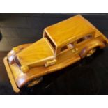 2 x Model Wooden Vintage Cars