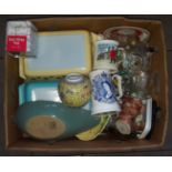 Vintage Retro Box of Assorted Ceramics and Other Collectable Items