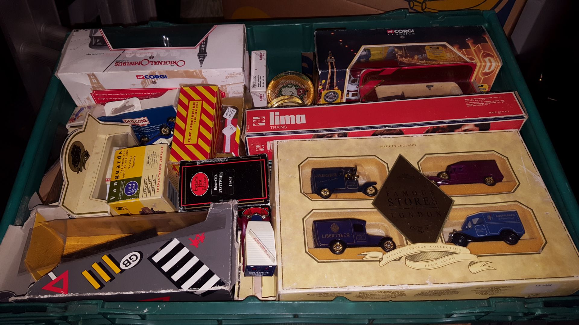 Box of Collectable Cars Trains and Other Items