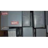 Box of 20 Marvel Comic Collectables Metalic Figures With Corresponding Magazines
