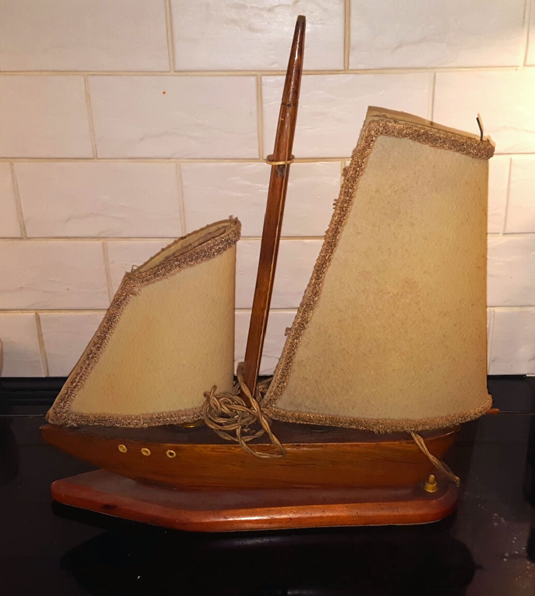 Vintage Retro Yacht Lamp & Oak Trouser Press