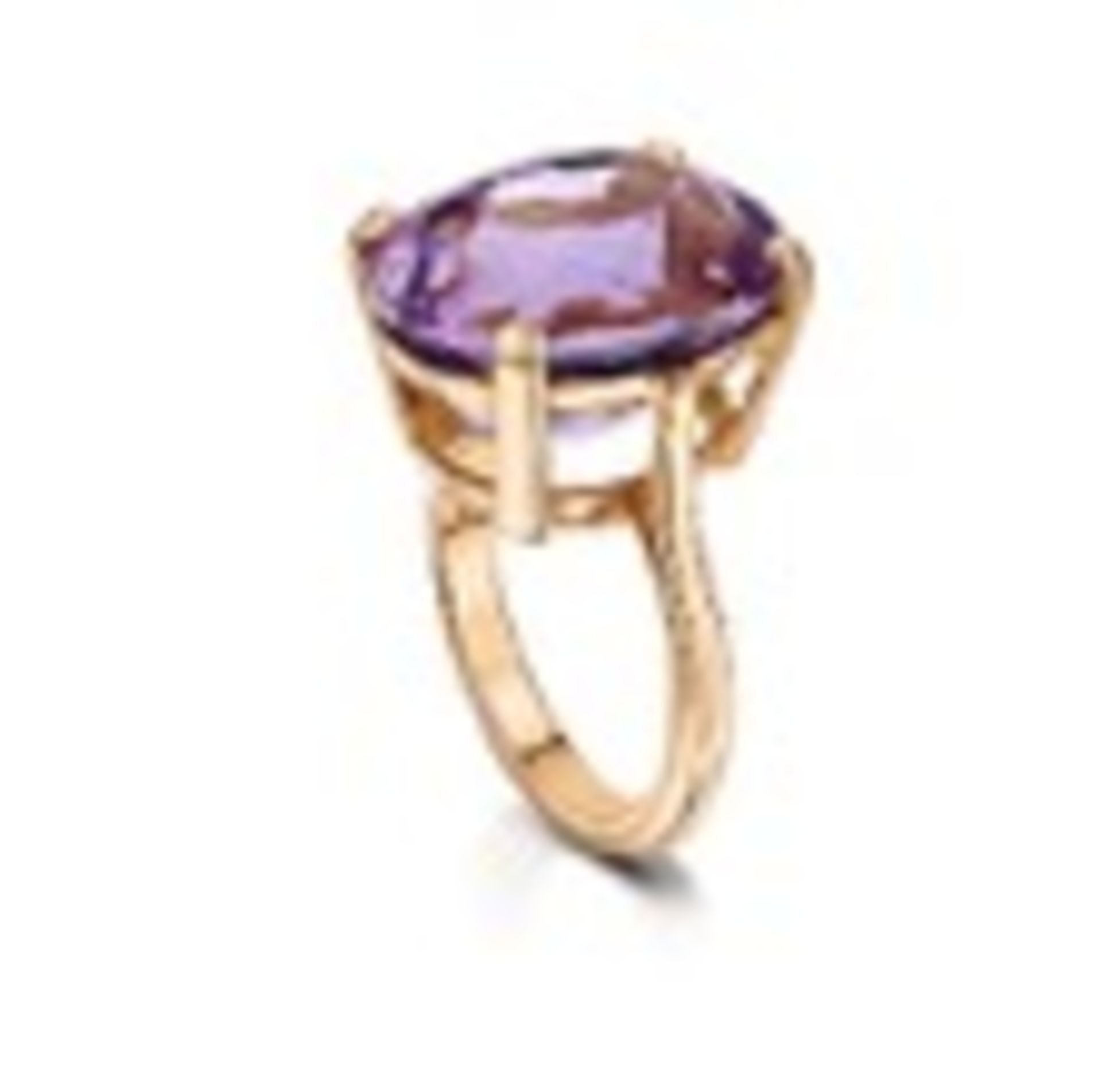 Amethyst & 18ct rose gold ring South Africa 9.24 grams