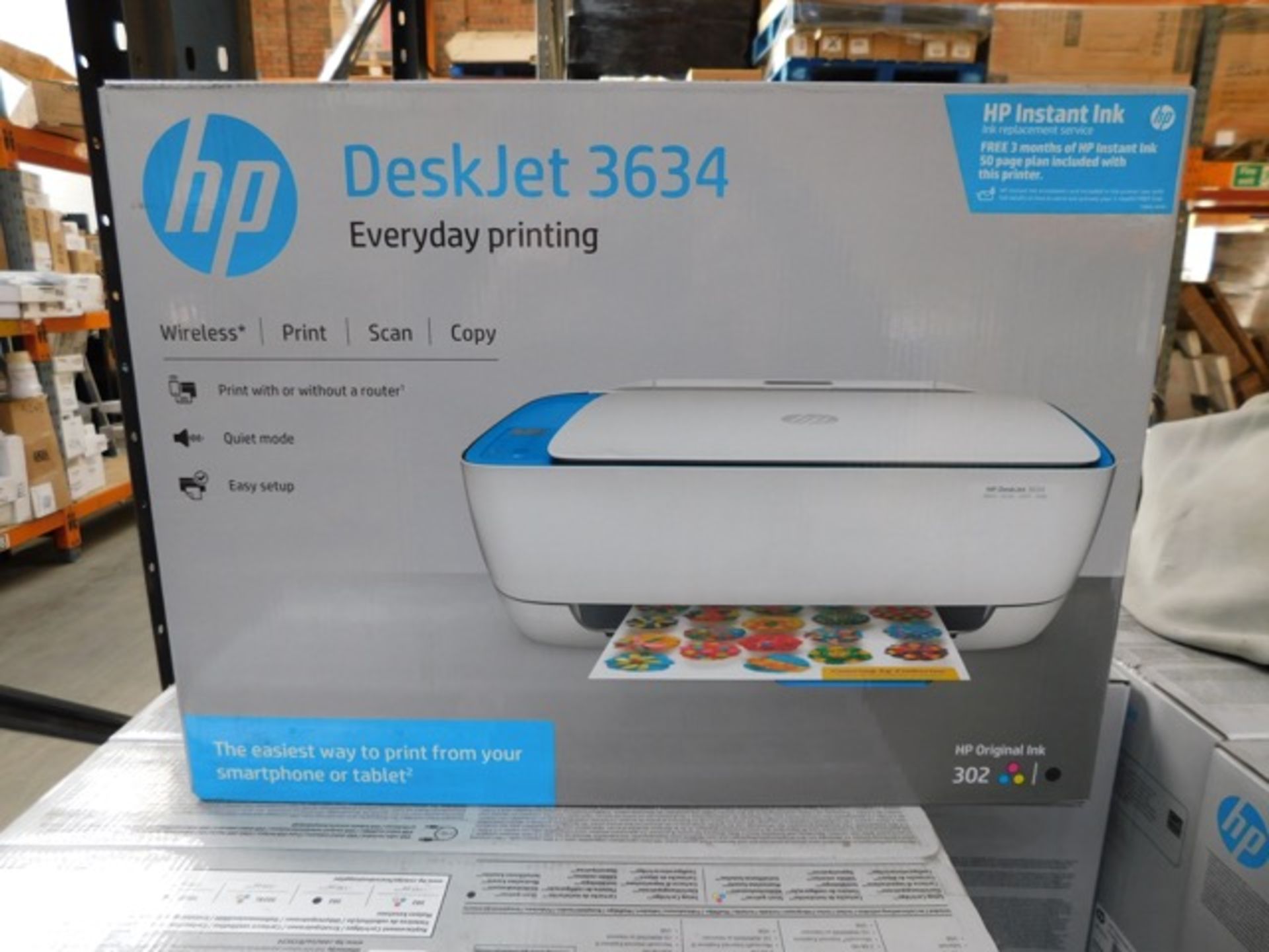 4 x Brand New HP DeskJet 3634 Printers. Wireless, Print, Scan & Copy.