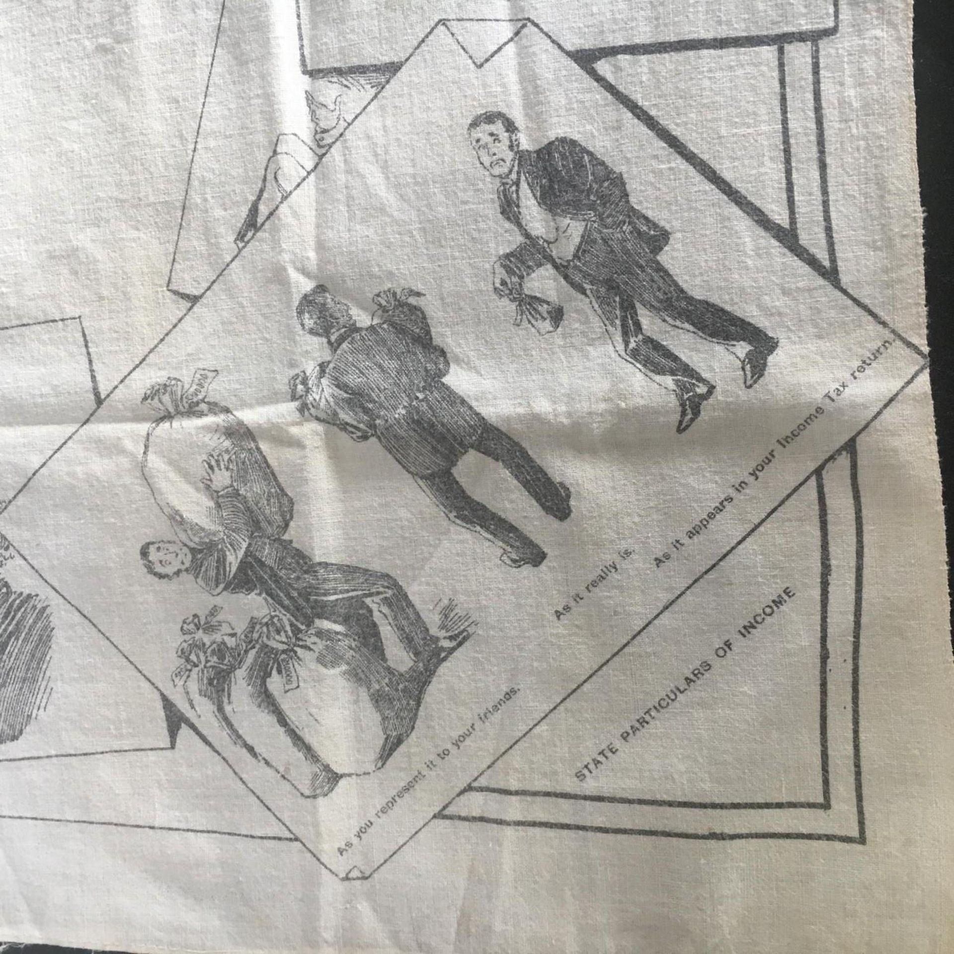 1891 "The Census Taker and Some Things He Wants to Know" printed Large Handkerchief. On cotton and - Image 3 of 7