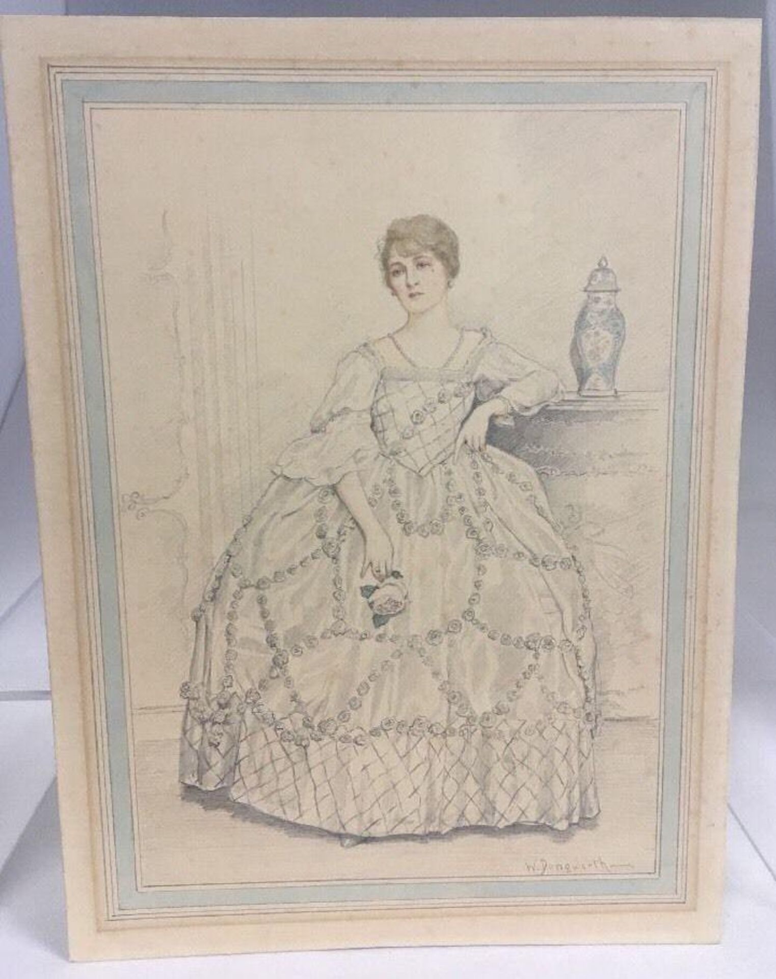 Winifred Cecile Dongworth (1893 - 1975). Wonderful antique painting sketch portrait of a lady by - Image 2 of 6