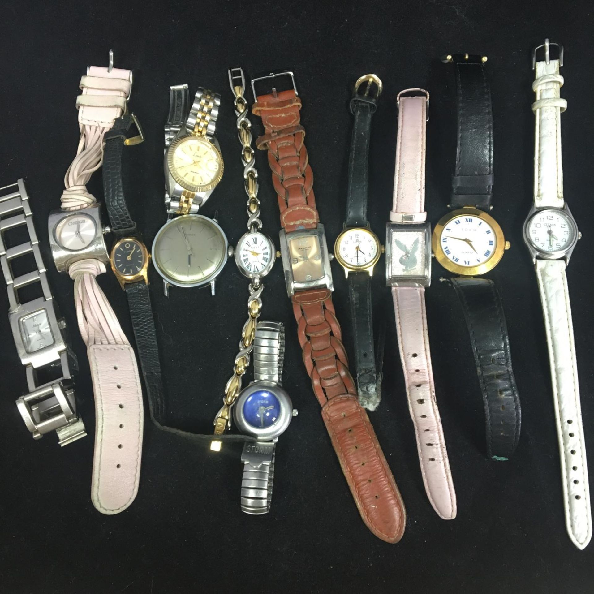Quantity of various preowned watches to include Lorus, Torq, Timex, Storm etc. None are currently