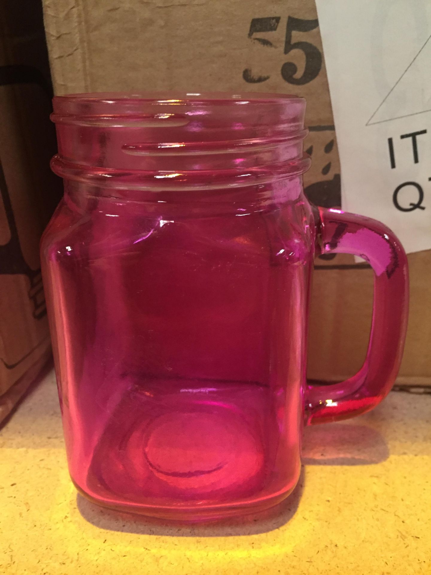 480 Pink Colour Mason Jam Jar Glasses. - Image 2 of 2