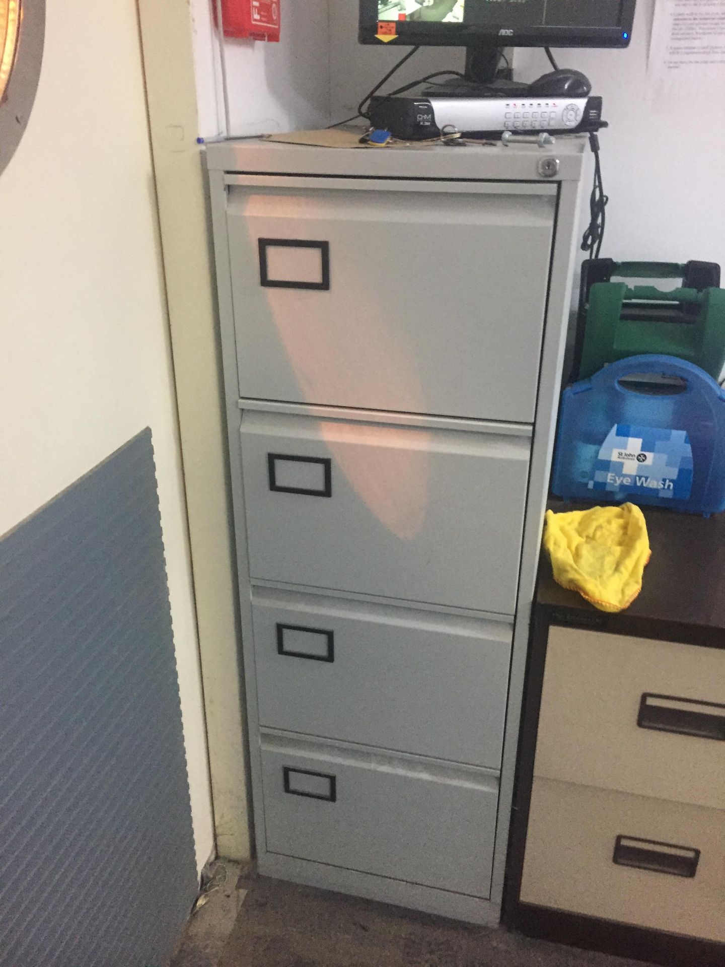grey 4 draw filing cabinet