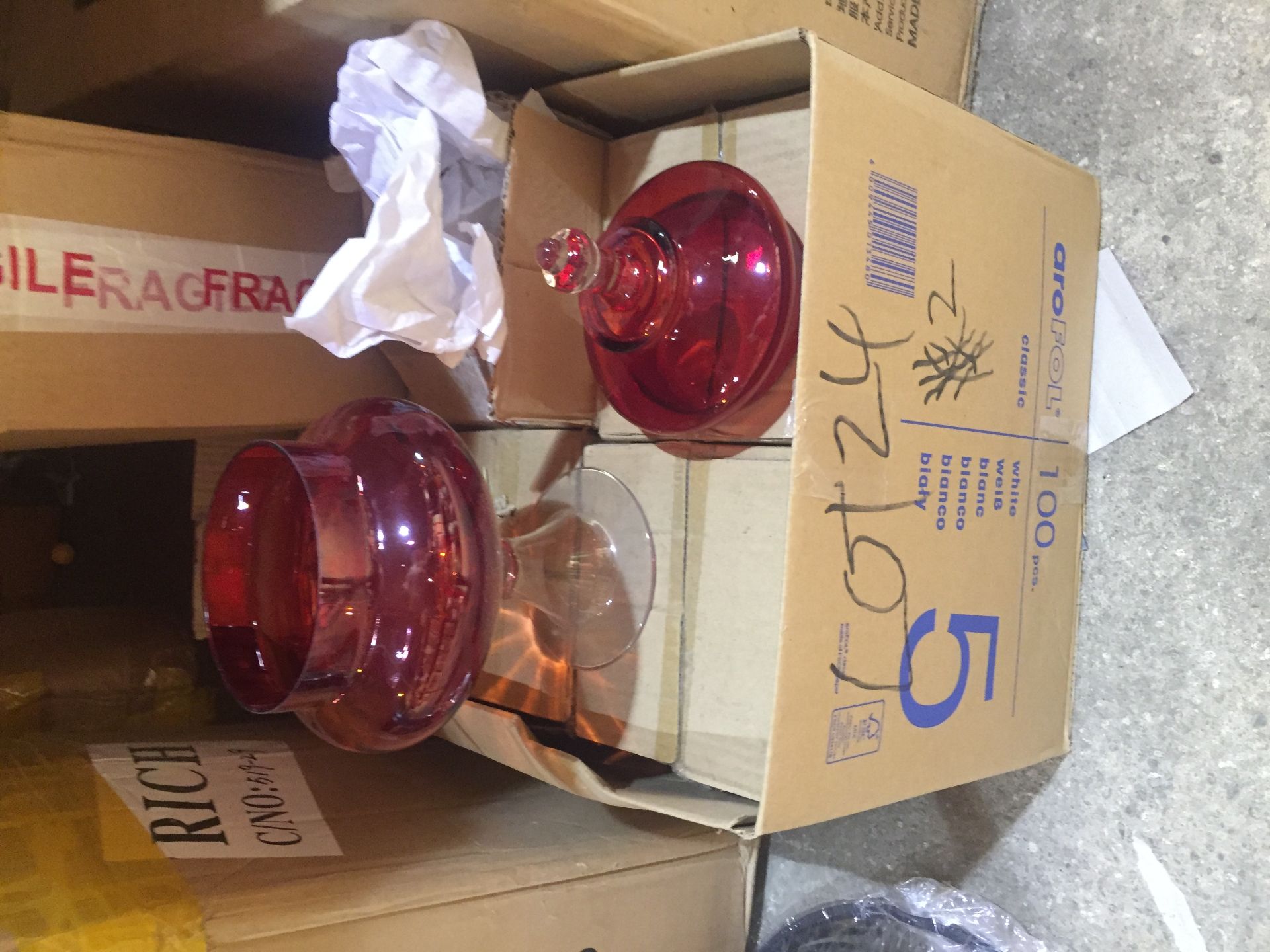 6 x Red Glass Sweet Jars - Bild 2 aus 4