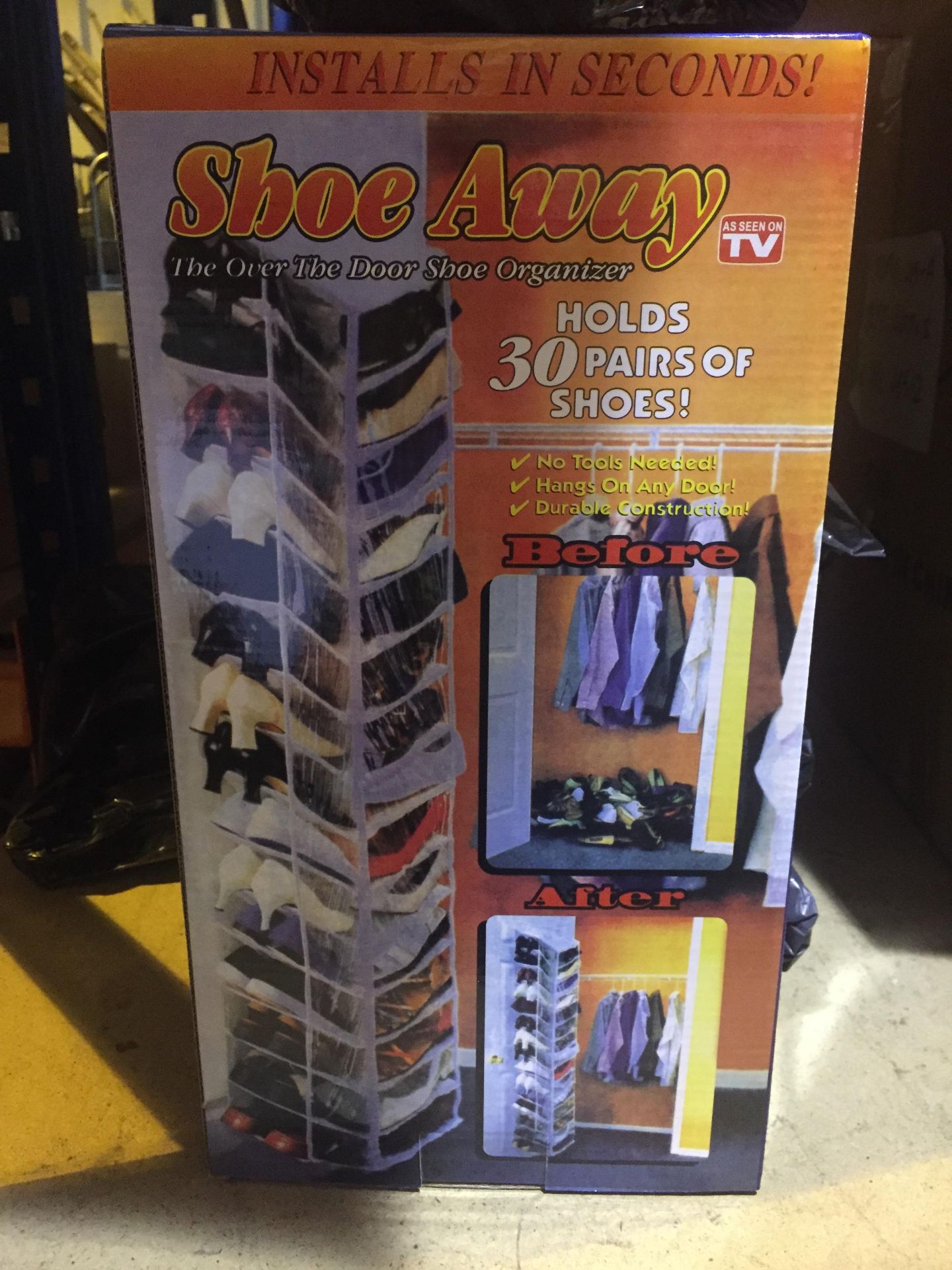 7 X Shoes away shoe storage racks, as seen on TV.