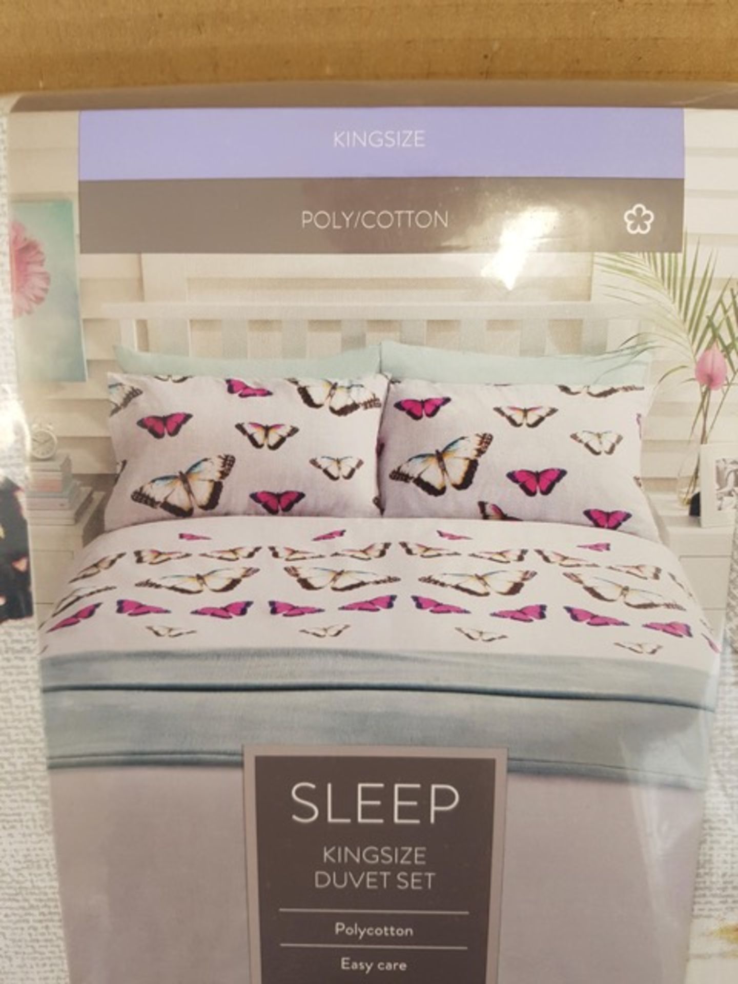 PALLET TO CONTIAN 96 x Brand New Sleep Digital Butterfly Easy Care King Size Duvet Sets - Image 2 of 3